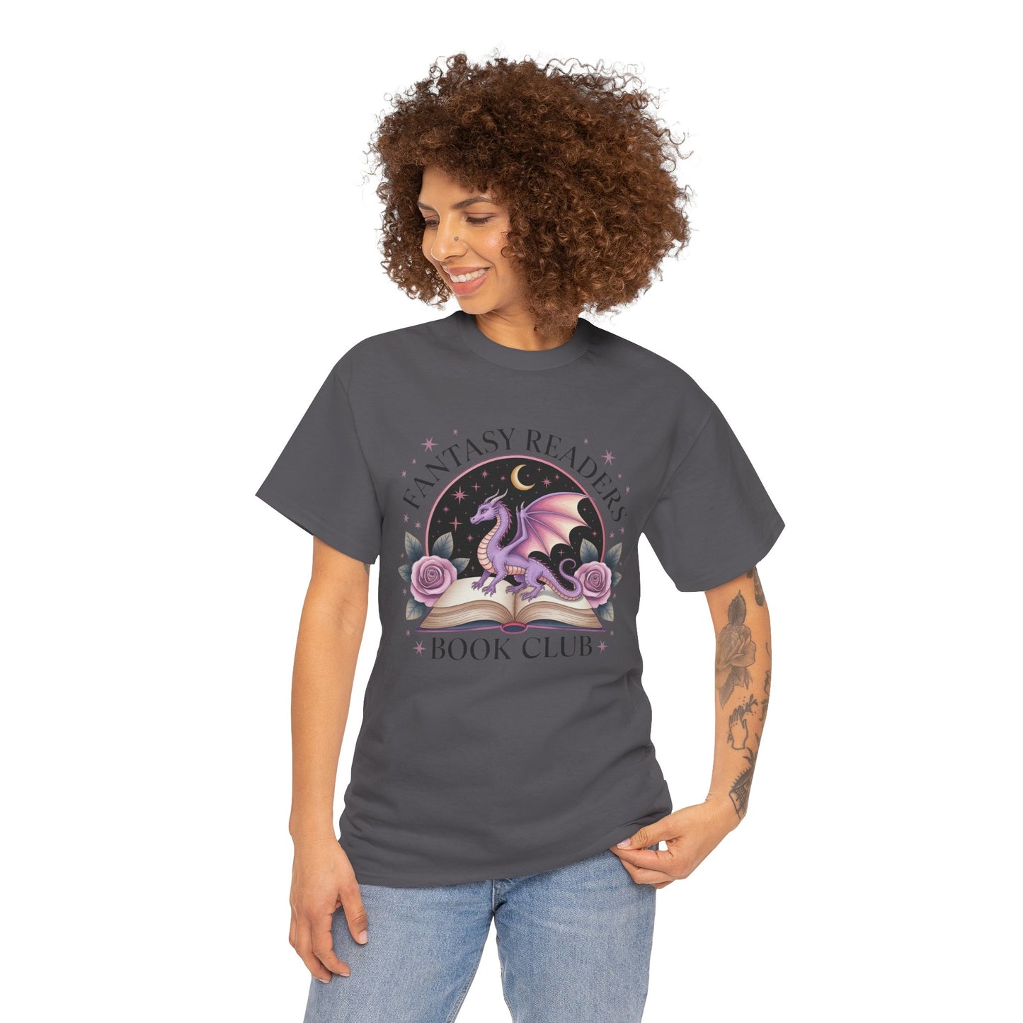 Fantasy Reader's Book Club T-Shirt, Cozy Reader Apparel, Gift for Book Lovers, Dragon Graphic Tee, Unisex Fan Shirt, Ideal for Reading Events