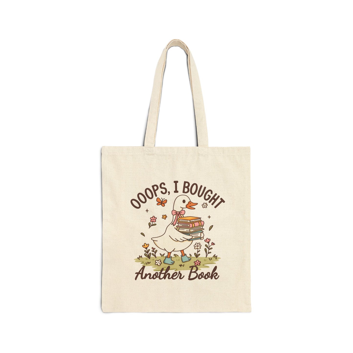 Book Lover's Cotton Canvas Tote Bag, Eco-friendly Shopping Bag, Gift for Readers, Cute Book Bag, Literary Tote, Animal Design