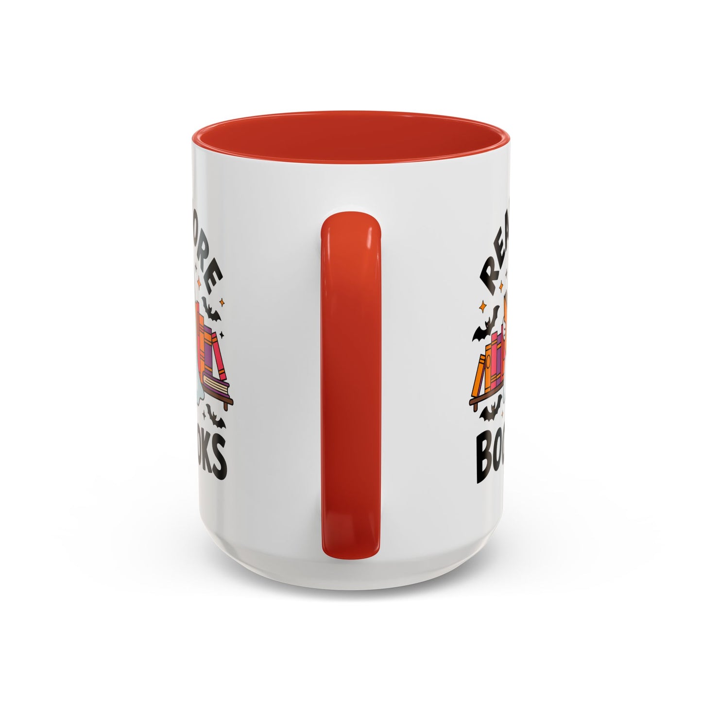 Bookshelf Ghost Coffee Mug - Perfect Halloween Gift for Book Lovers, Read More Booooks Mug, Unique Literature Coffee Cup
