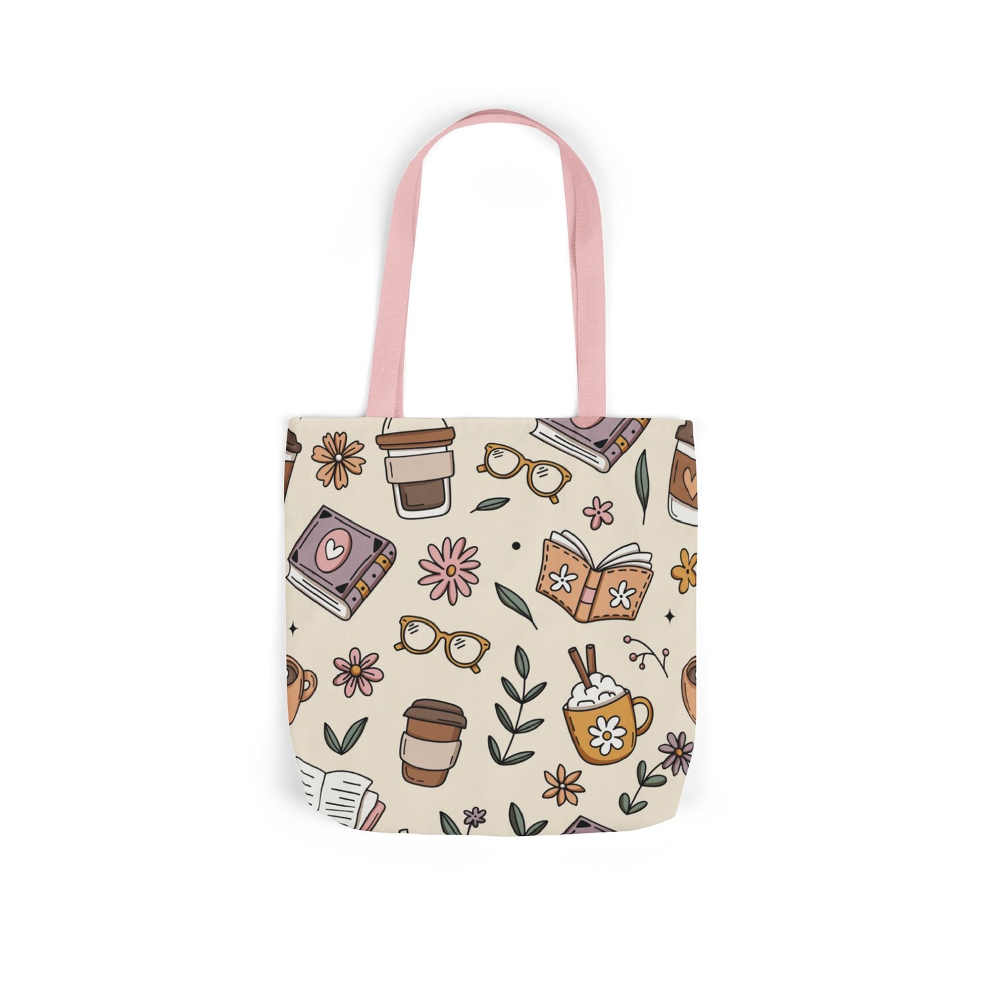 Canvas Tote Bag, Bookish Coffee Lover, Literary Shoulder Bag for Book Lovers, Large Grocery Tote, Eco-Friendly Book Tote, Library Book Bag