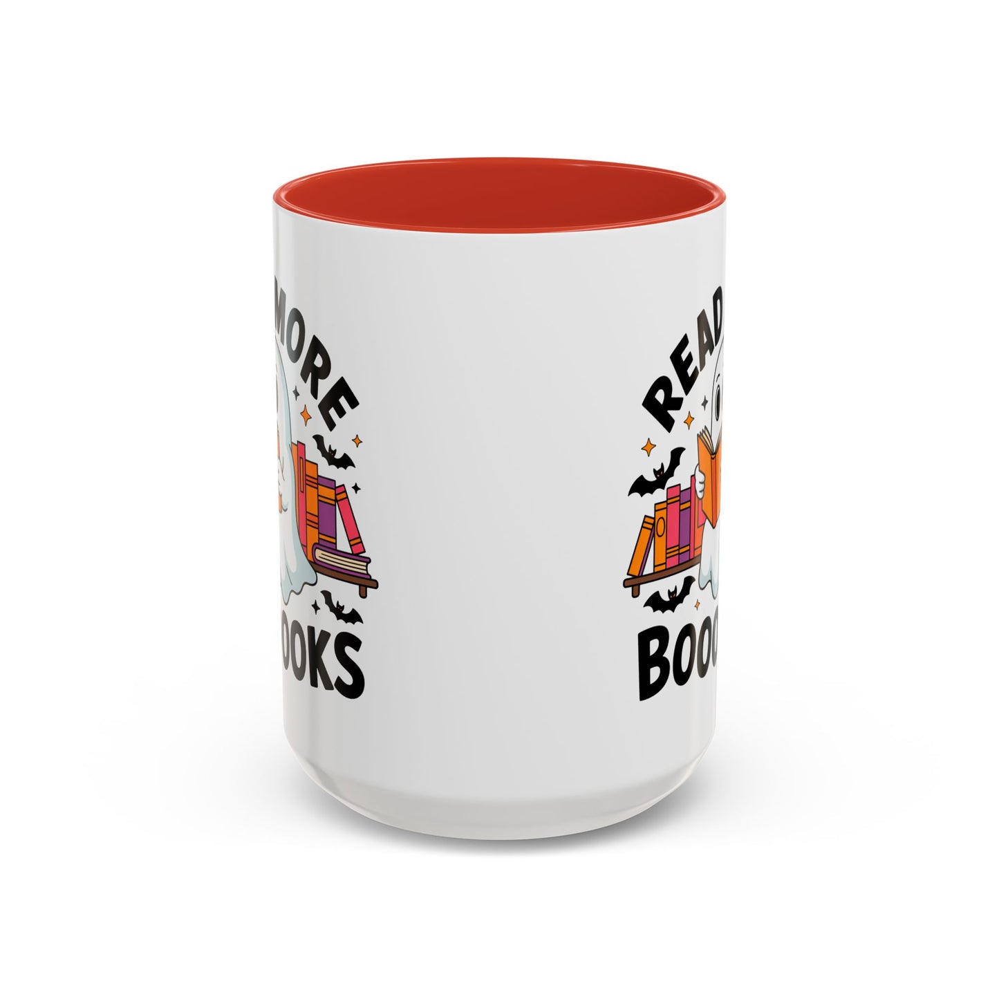 Bookshelf Ghost Coffee Mug - Perfect Halloween Gift for Book Lovers, Read More Booooks Mug, Unique Literature Coffee Cup