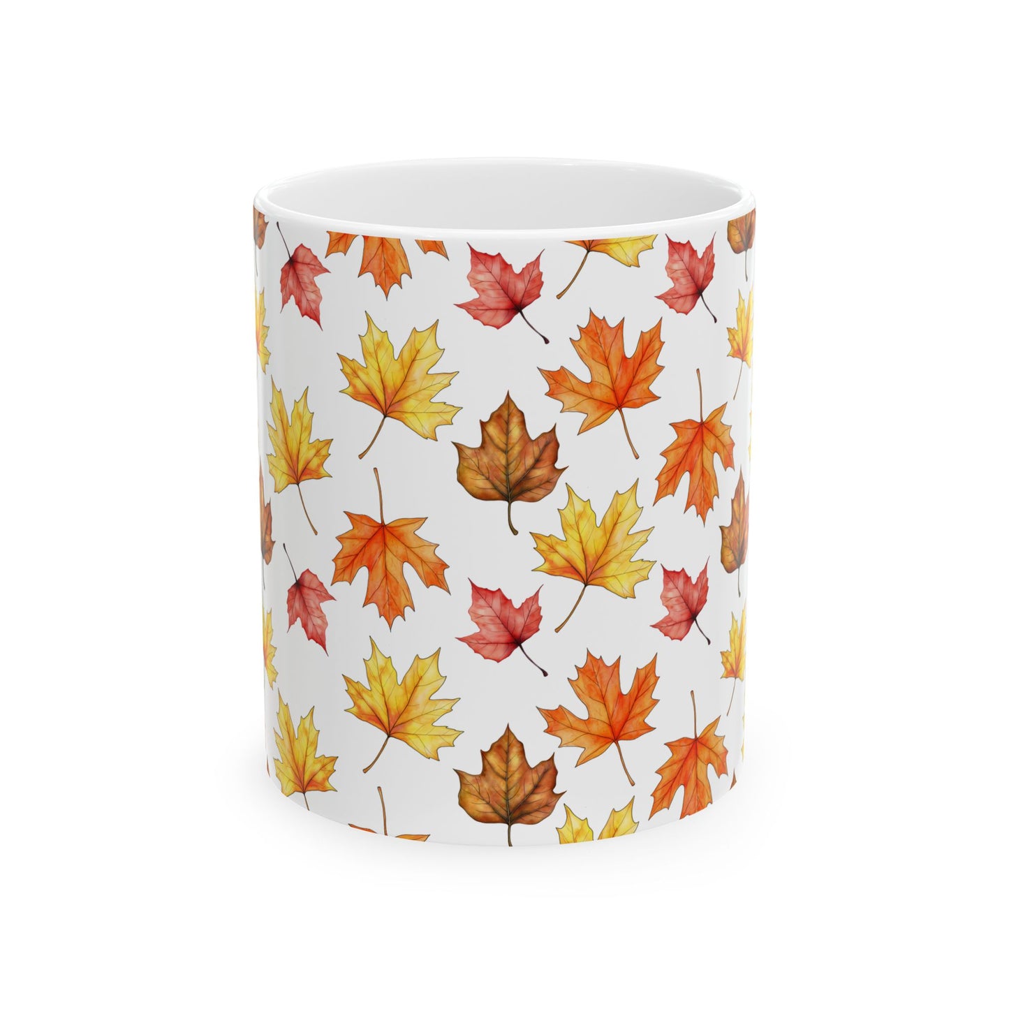 Autumn Leaves Ceramic Mug, Fall Coffee Cup, Thanksgiving Gift, Seasonal Drinkware, Cozy Home Decor, 11oz 15oz