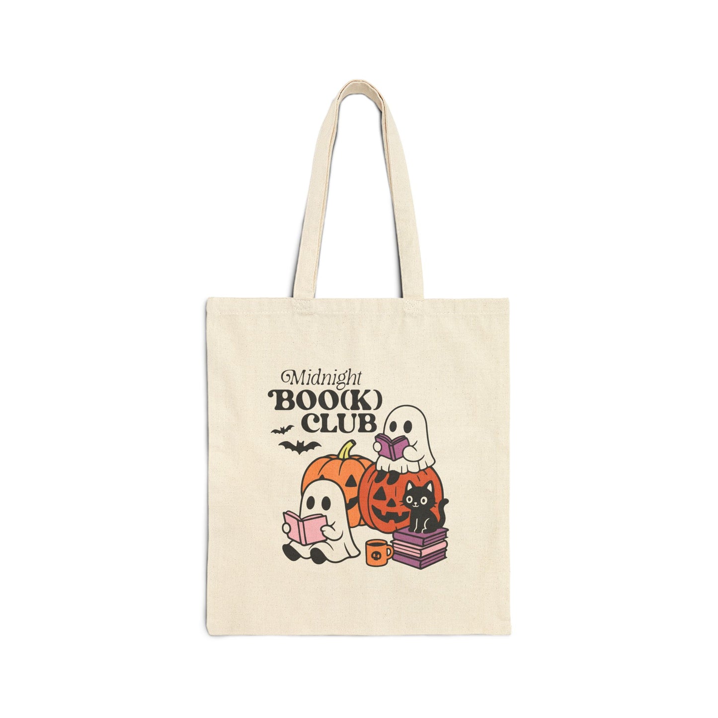 Midnight Book Club Tote Bag, Halloween Tote, Literary Gift, Eco-Friendly Shopper, Ghost Design, Perfect for Book Lovers