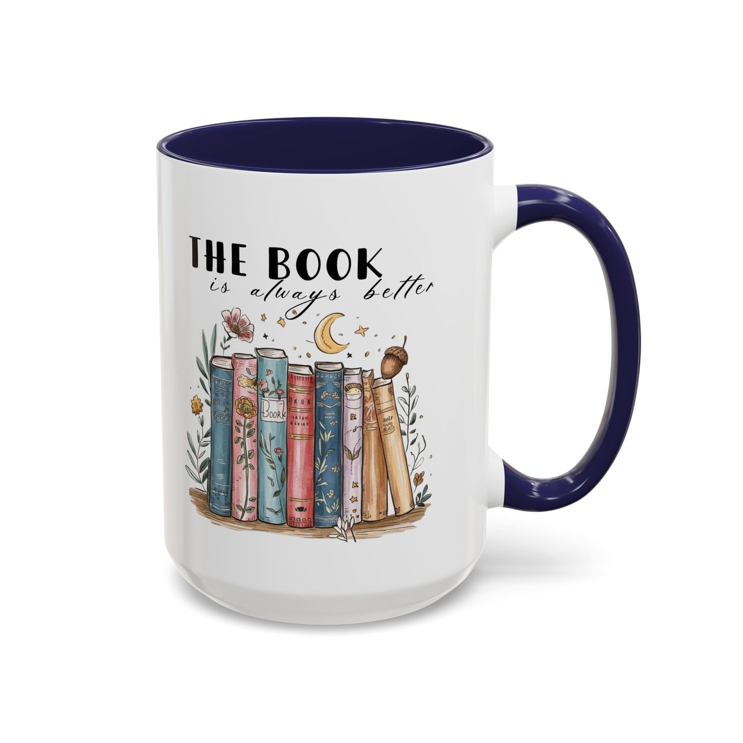Book Lover's Accent Coffee Mug, Literary Gift, Reading Lover Mug, Cozy Coffee Cup, Bookish Coffee Mug, Ideal for Book Clubs