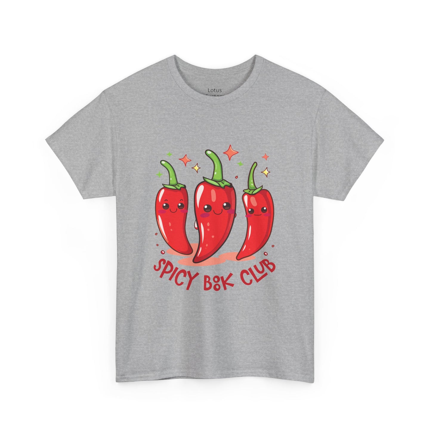 Spicy Book Club Unisex Heavy Cotton T-Shirt, Funny T-Shirt, Chili Pepper Shirt, Gift for Foodies, Casual Wear, Summer Fashion