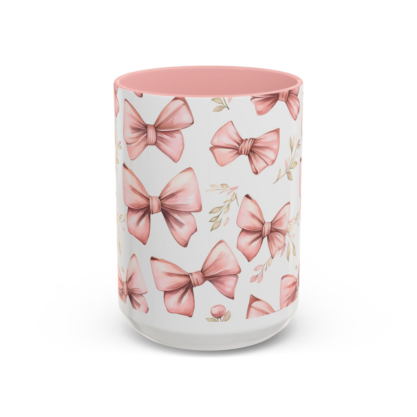 Pink Bows Coffee Mug, Blush Pink Mug, Boho Kitchen Decor, Boho Chic Mug, Bohemian Mug, Gift for Coffee Lover