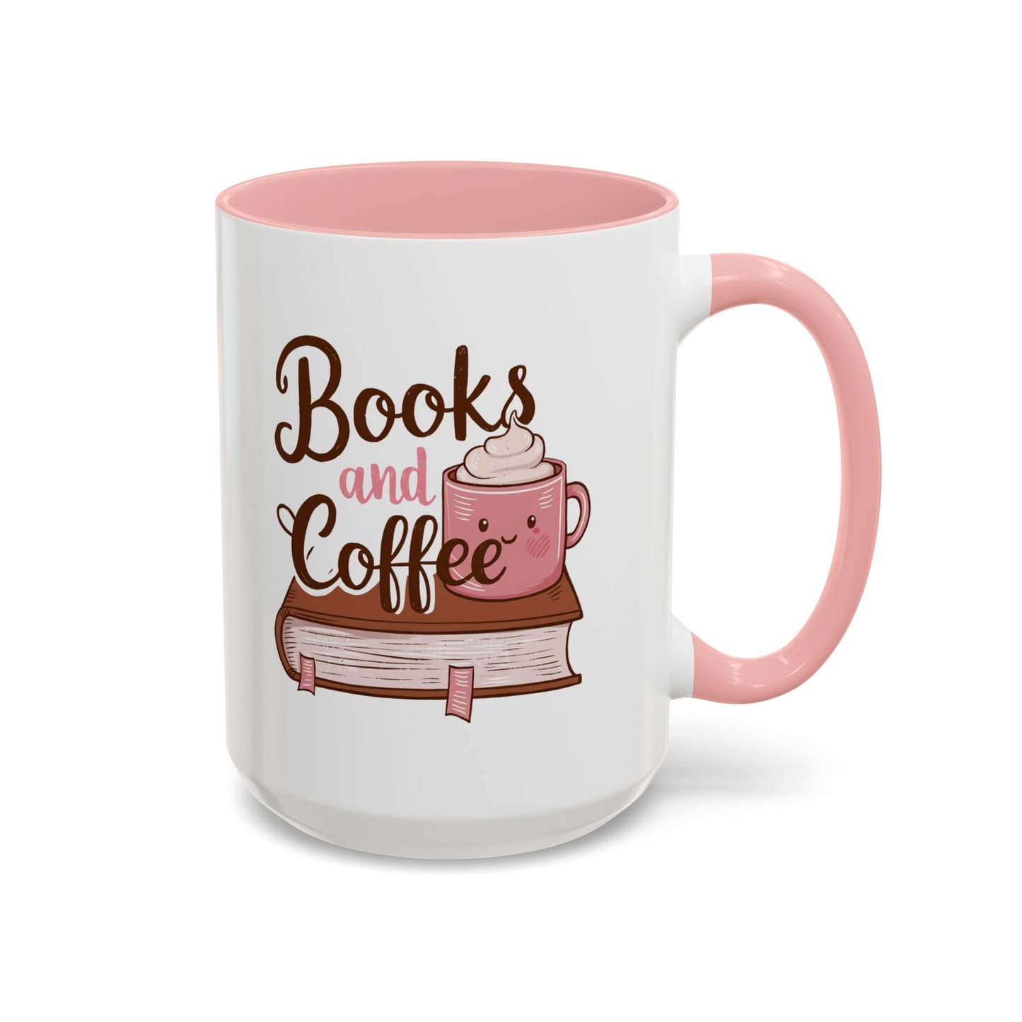 Books and Coffee Accent Mug - Cozy Gift for Book Lovers, Cute Coffee Cup, Reading Accessories, Literary Theme, Perfect for Holidays