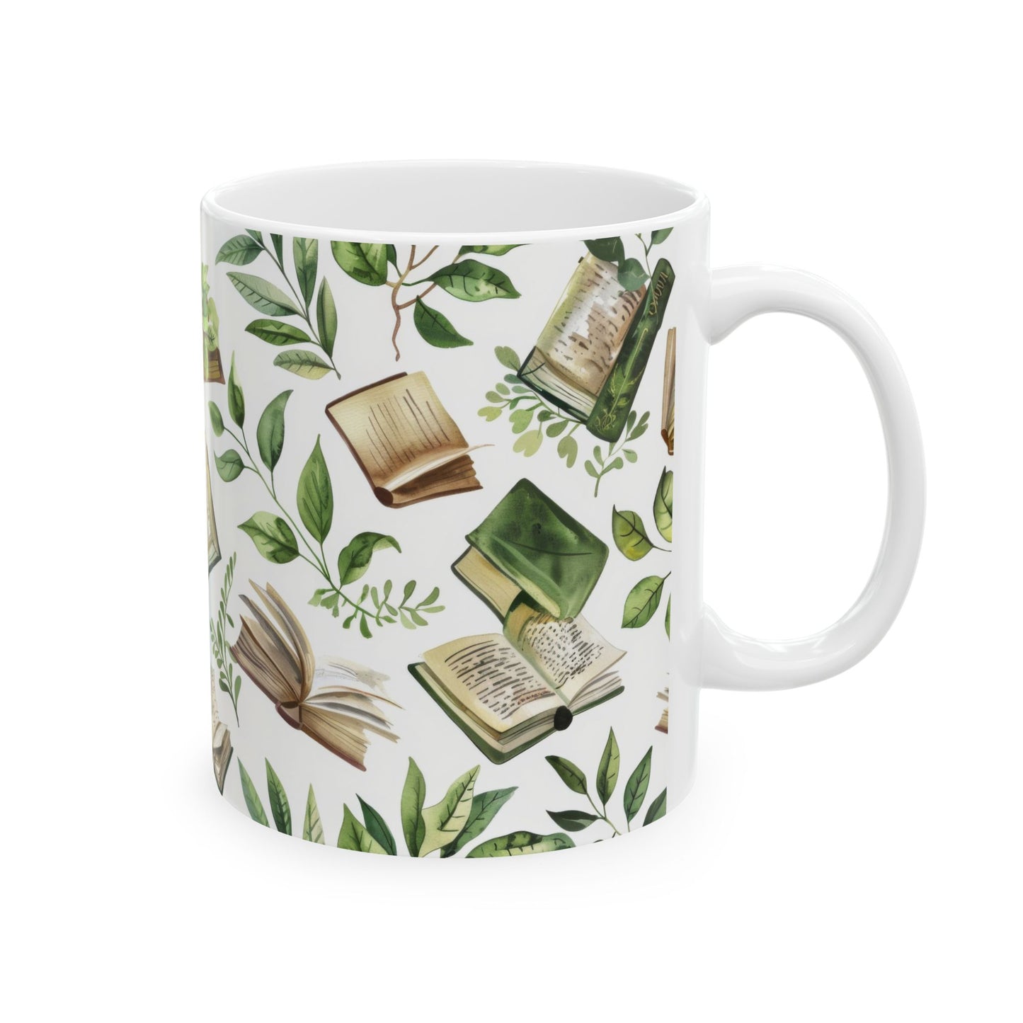 Nature-Inspired Mug for Book Lovers, Perfect Gift for Readers, Housewarming, Garden Lovers, Literary Gifts