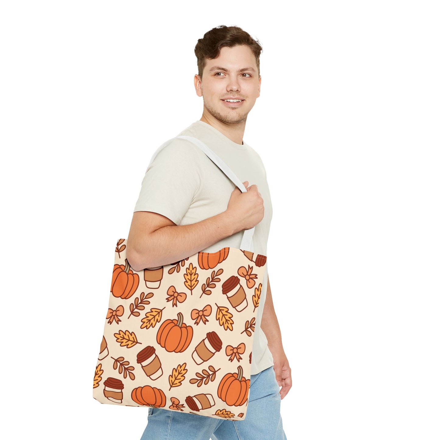 Fall Pumpkin Tote Bag - Autumn Harvest Shopping Bag, Halloween Trick or Treat Bag, Thanksgiving Gift, Farmers Market Reusable Bag, Seasonal