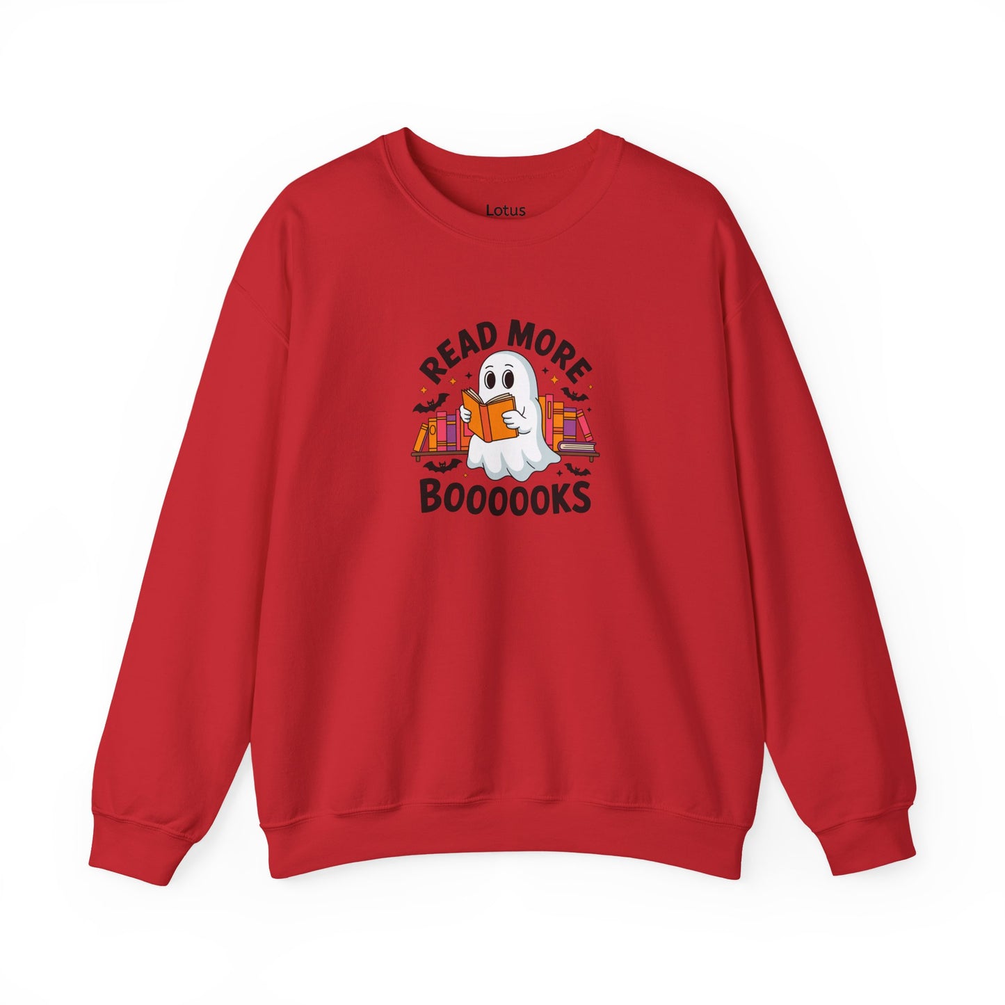 Cute Ghost Crewneck Sweatshirt, Read More Books, Cozy Halloween Gift, Book Lover Apparel, Spooky Season Clothing, Fun Fall Sweater
