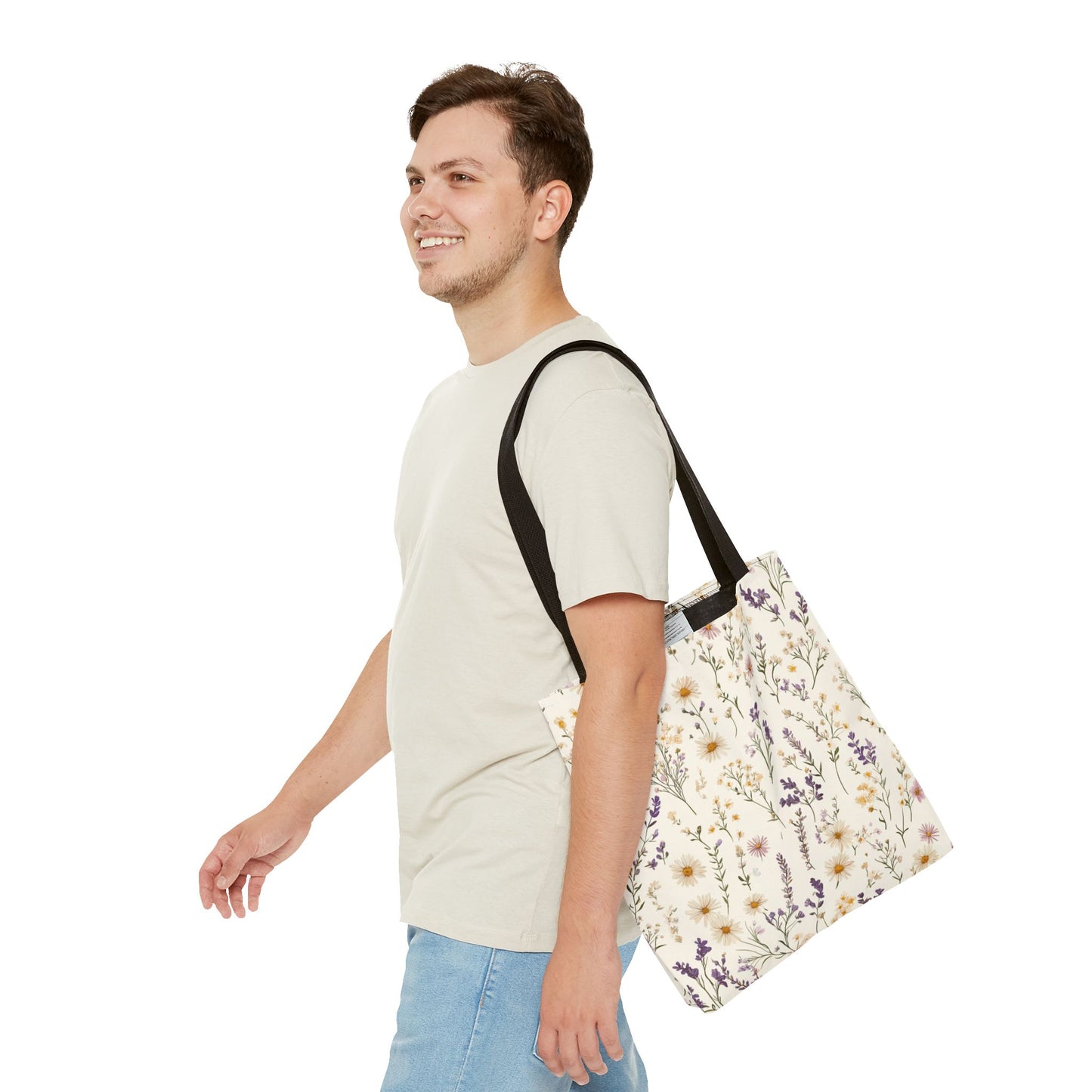 Wildflower Tote Bag - Floral Print Carryall, Nature Lover Gift, Eco-Friendly Reusable Shopping Bag, Botanical Garden Tote, Boho Chic