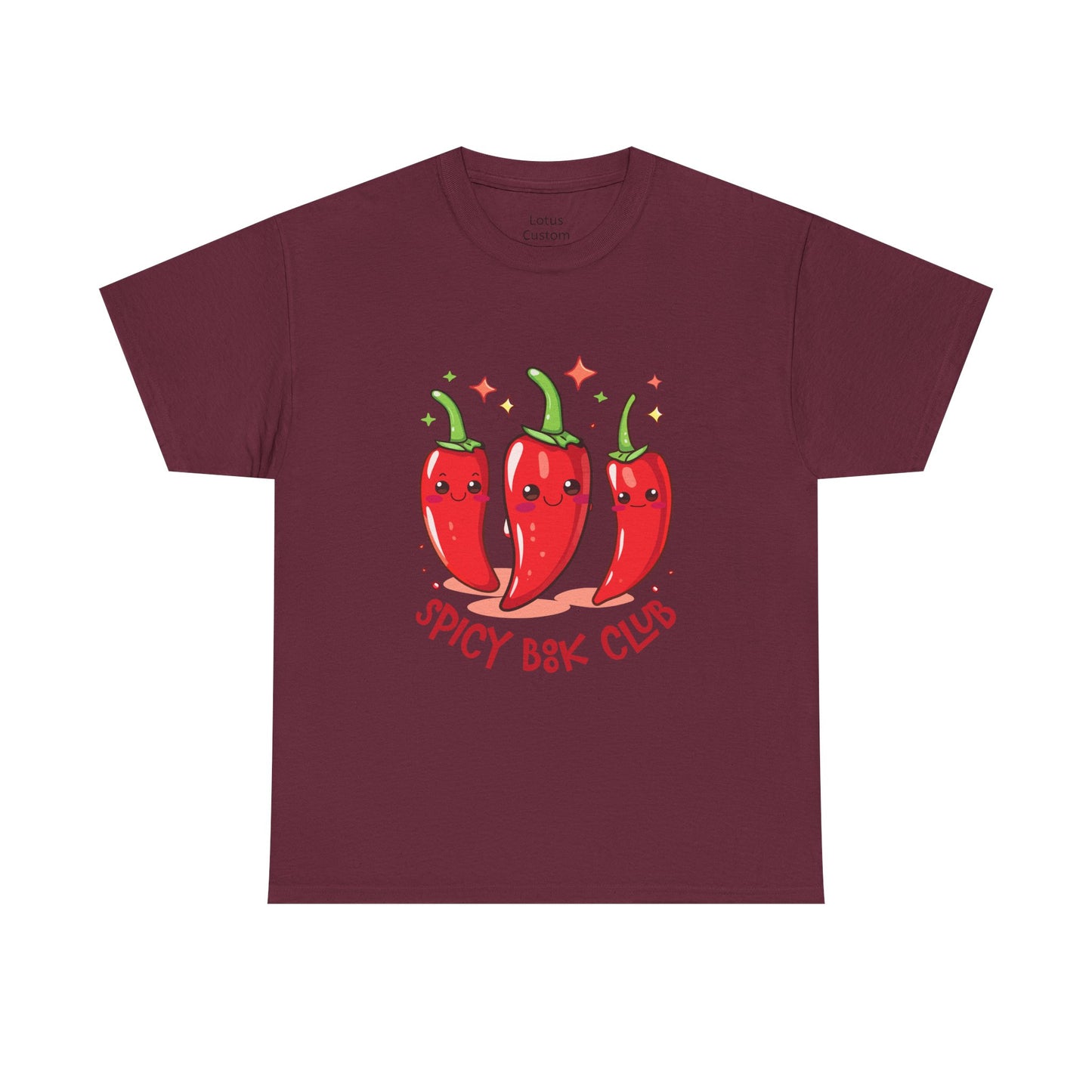 Spicy Book Club Unisex Heavy Cotton T-Shirt, Funny T-Shirt, Chili Pepper Shirt, Gift for Foodies, Casual Wear, Summer Fashion