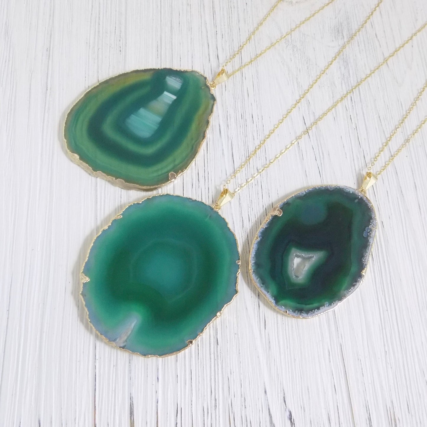 Boho Statement Necklace - Slice Agate Necklace