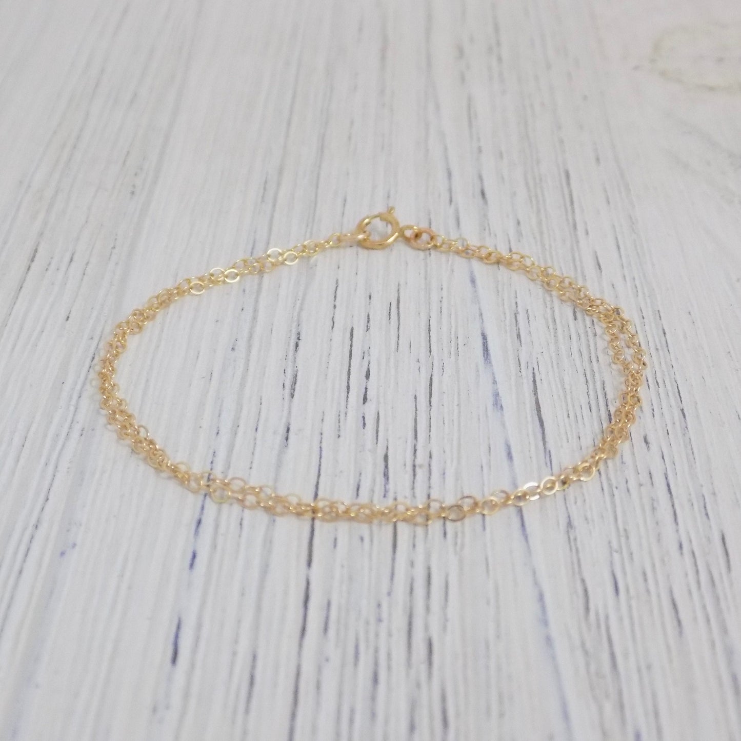 14K Gold Filled Chain Bracelet - Double Layer Gold Bracelet