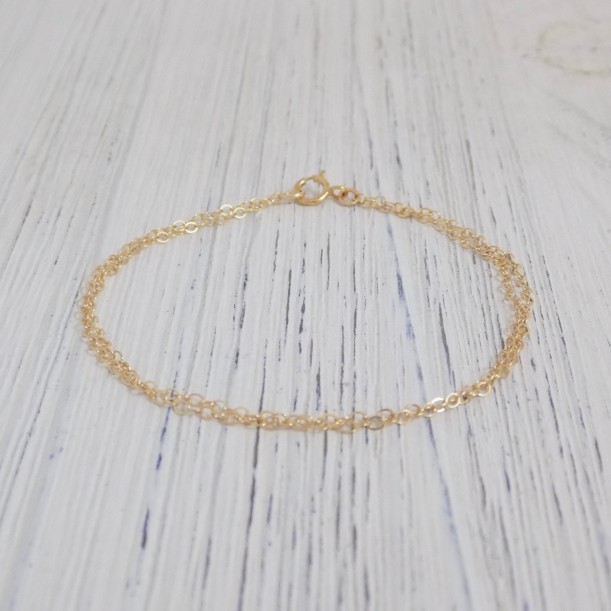 14K Gold Filled Chain Bracelet - Double Layer Gold Bracelet