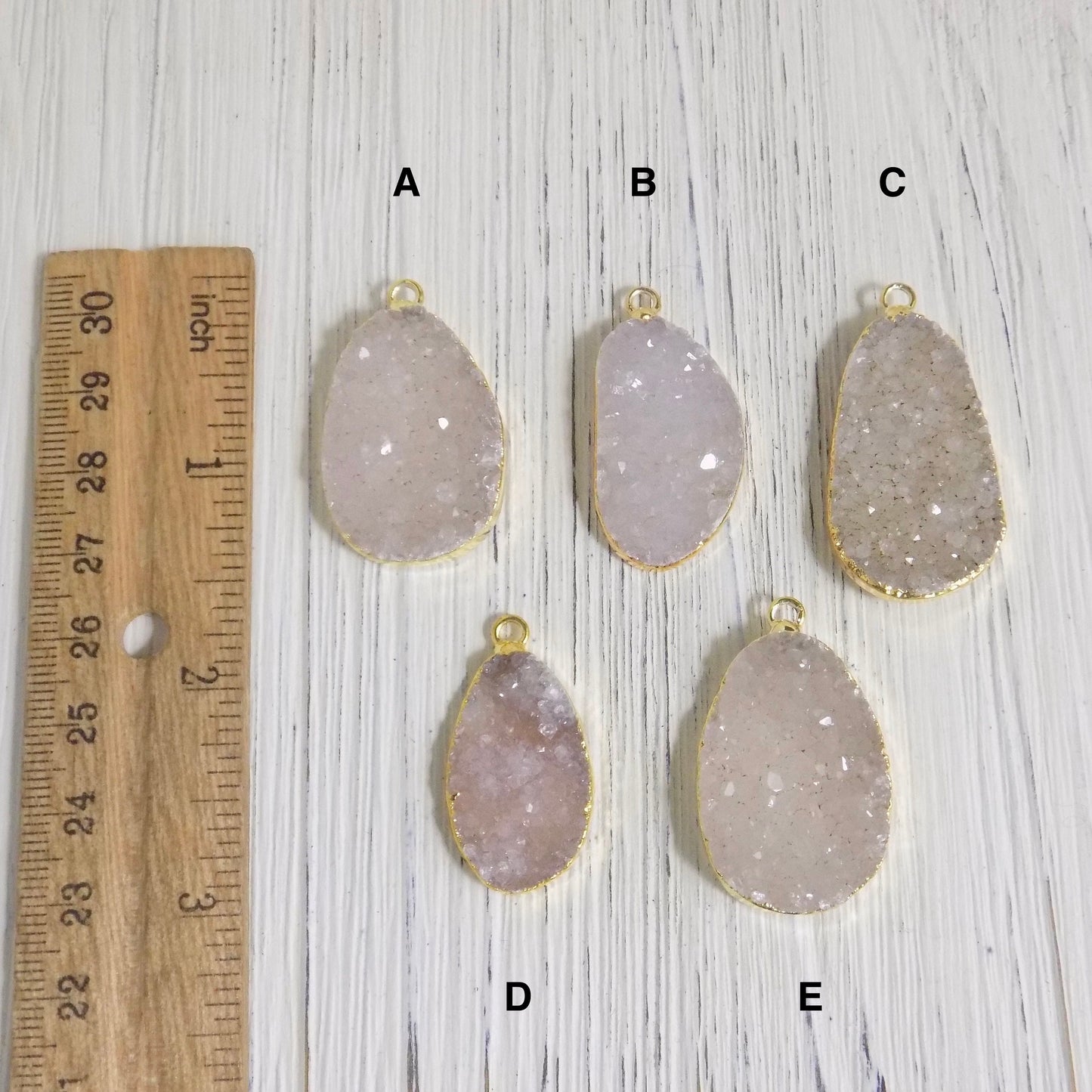 Light Gray Druzy Necklace on 14K Gold Filled Chain - Mothers Day Gift