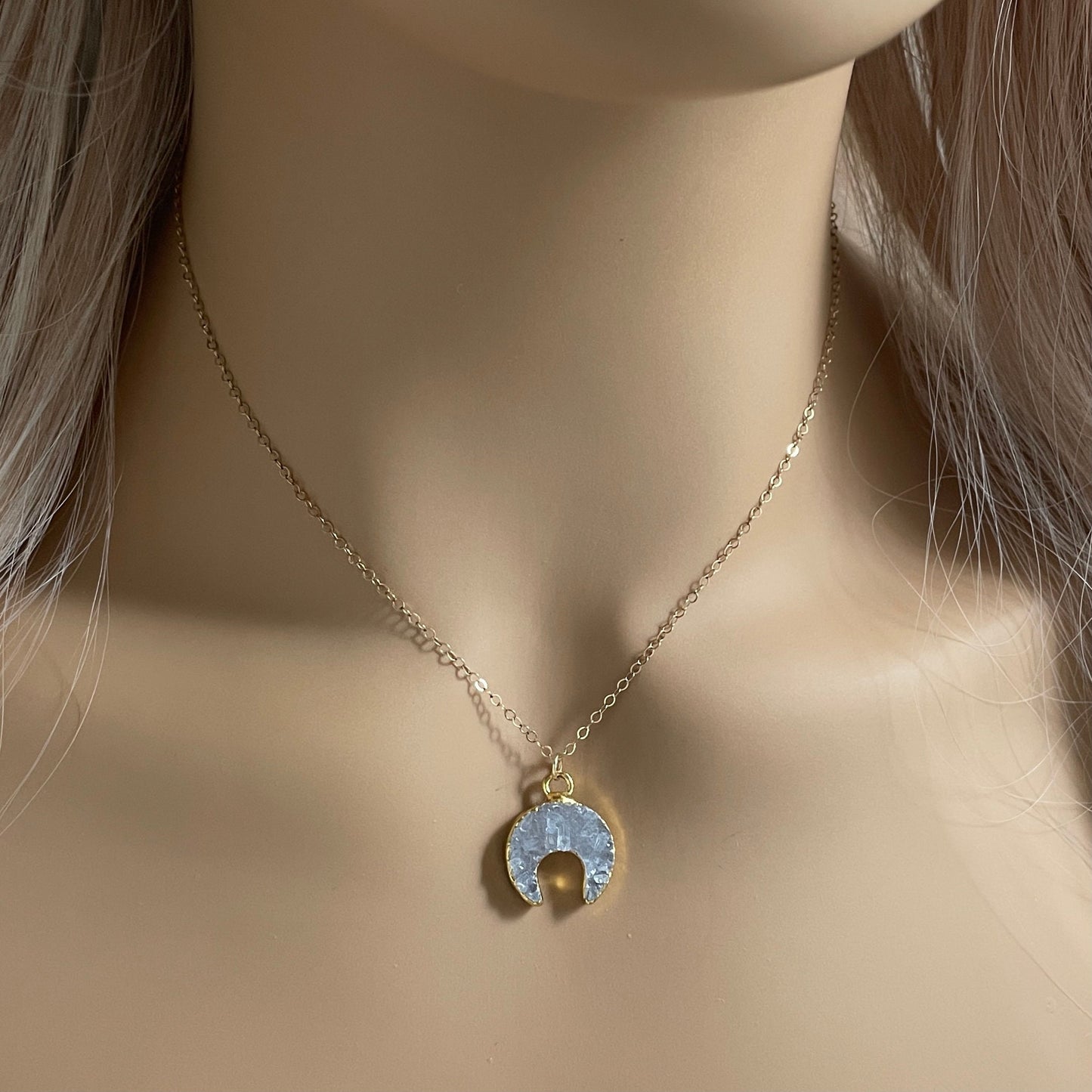 Double Horn Necklace - Crescent Moon Necklace