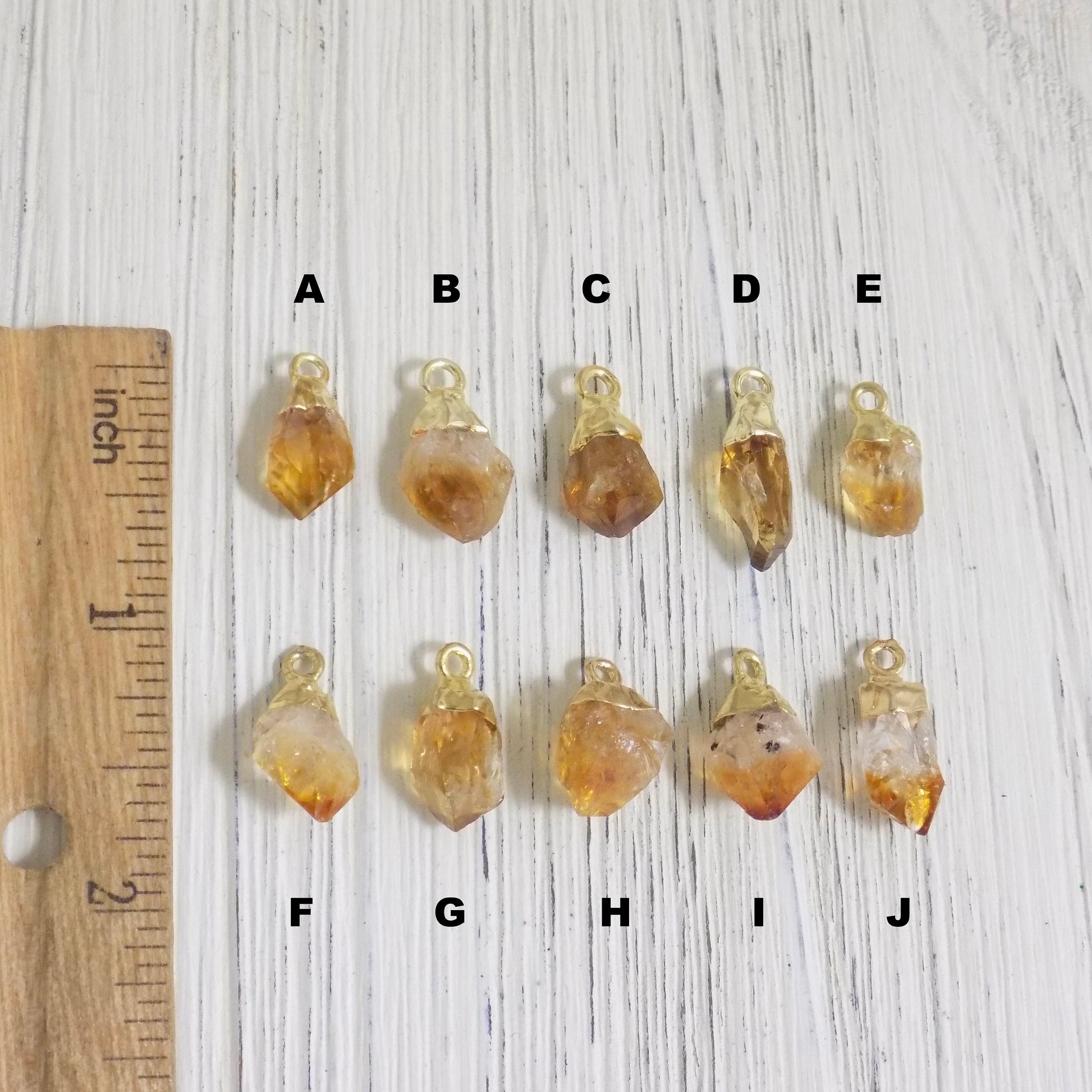 Tiny Citrine Crystal Necklace - Personalized Raw Citrine Necklace