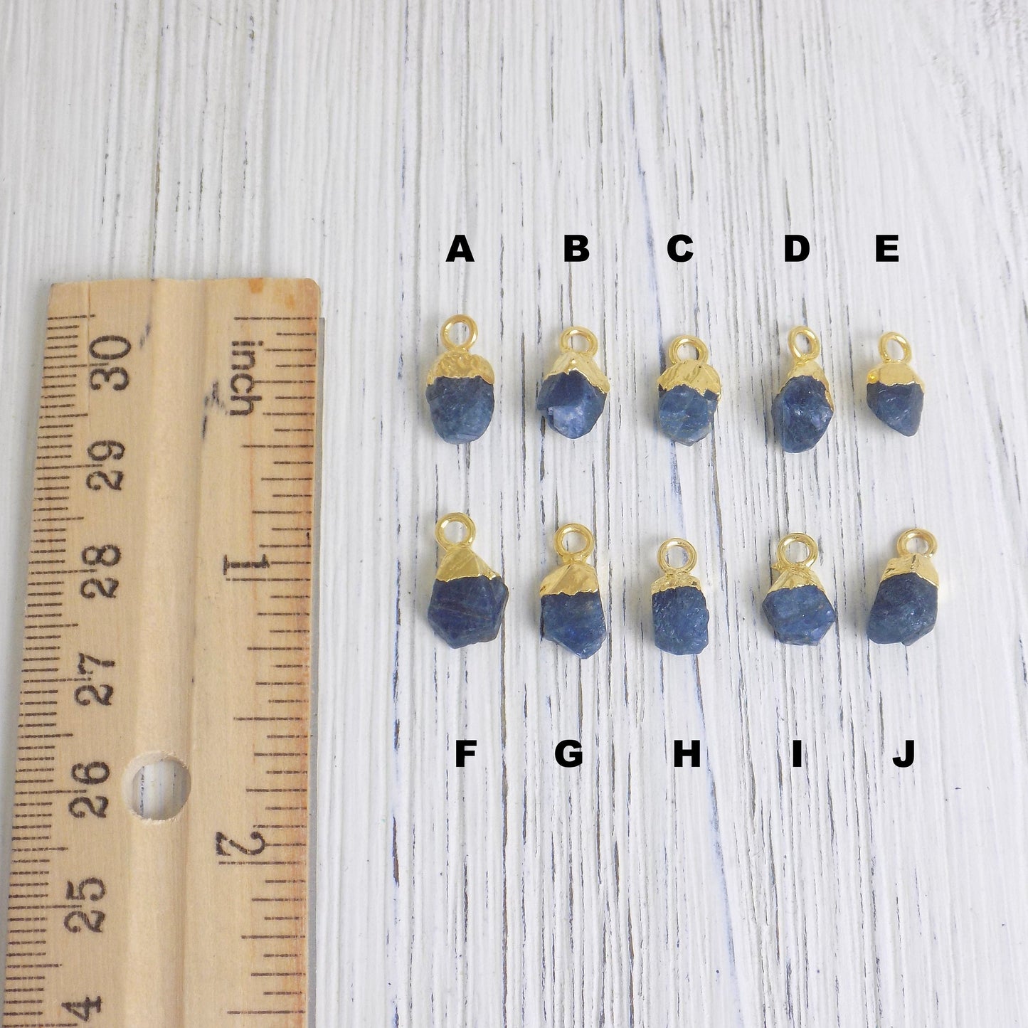 Tiny Raw Sapphire Necklace Gold, Personalized Blue Crystal Charm, Genuine Sapphire, Gift For Her, M5-402