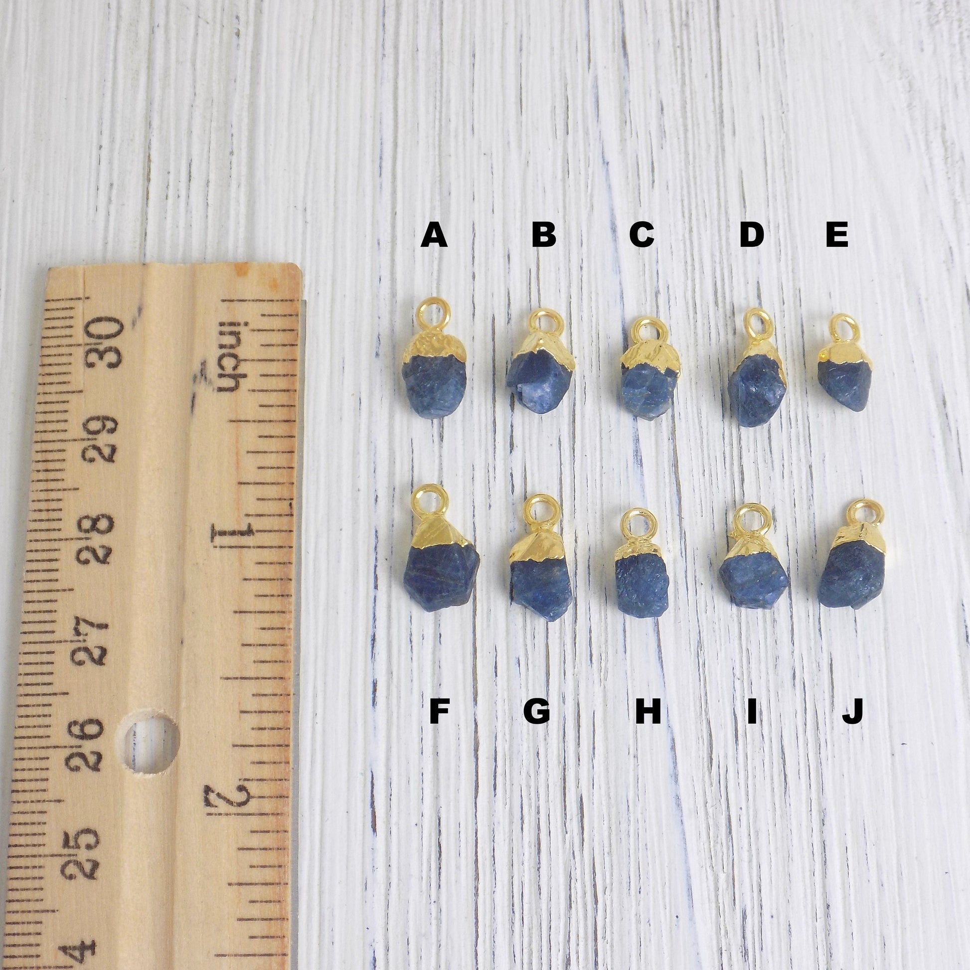 Tiny Raw Sapphire Necklace Gold, Personalized Blue Crystal Charm, Genuine Sapphire, Gift For Her, M5-402