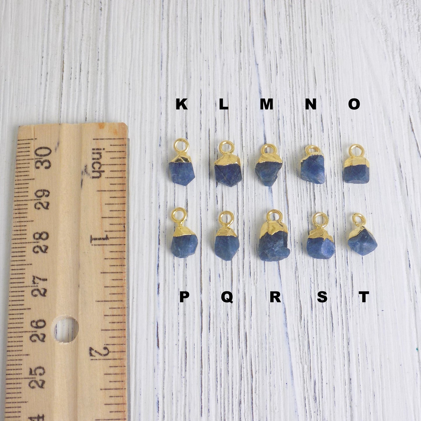 Tiny Raw Sapphire Necklace Gold, Personalized Blue Crystal Charm, Genuine Sapphire, Gift For Her, M5-402