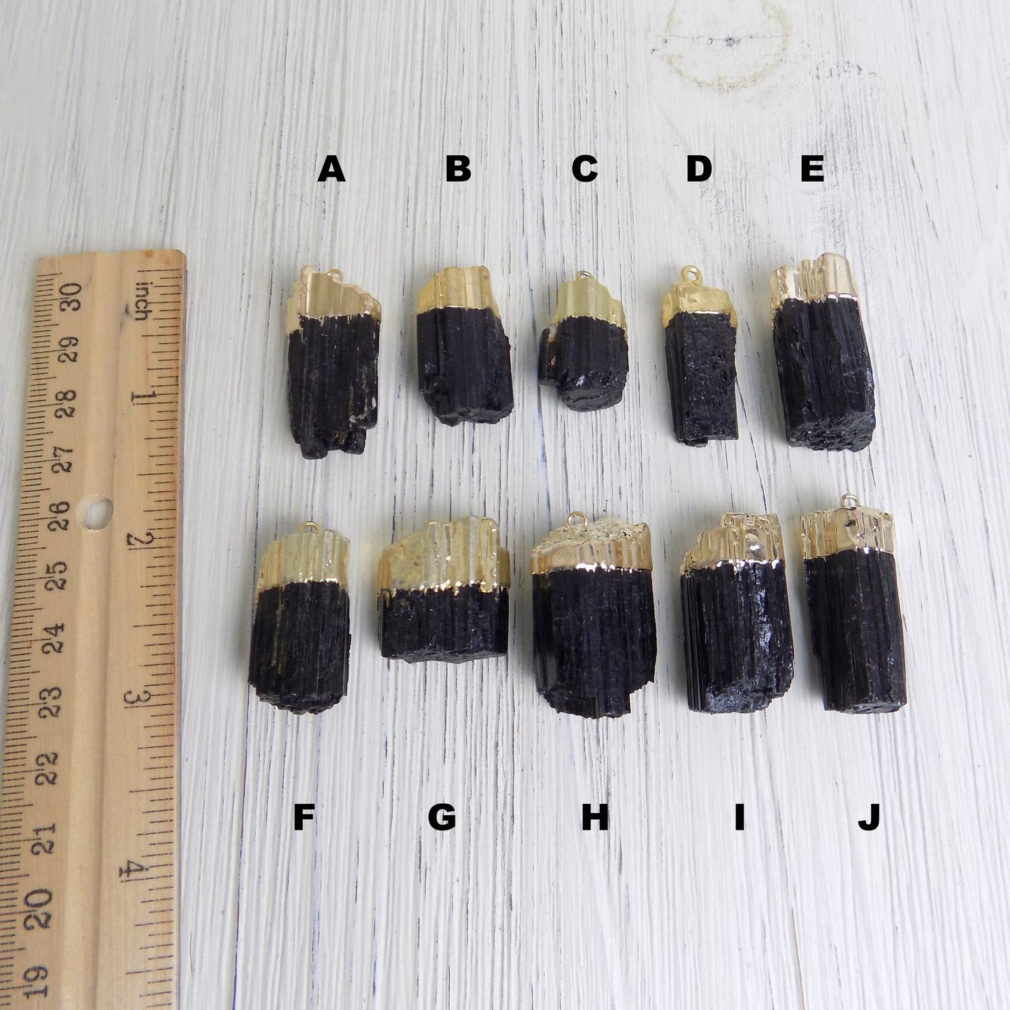 Raw Black Tourmaline Pendant Necklace Gold - Christmas Gifts For Her
