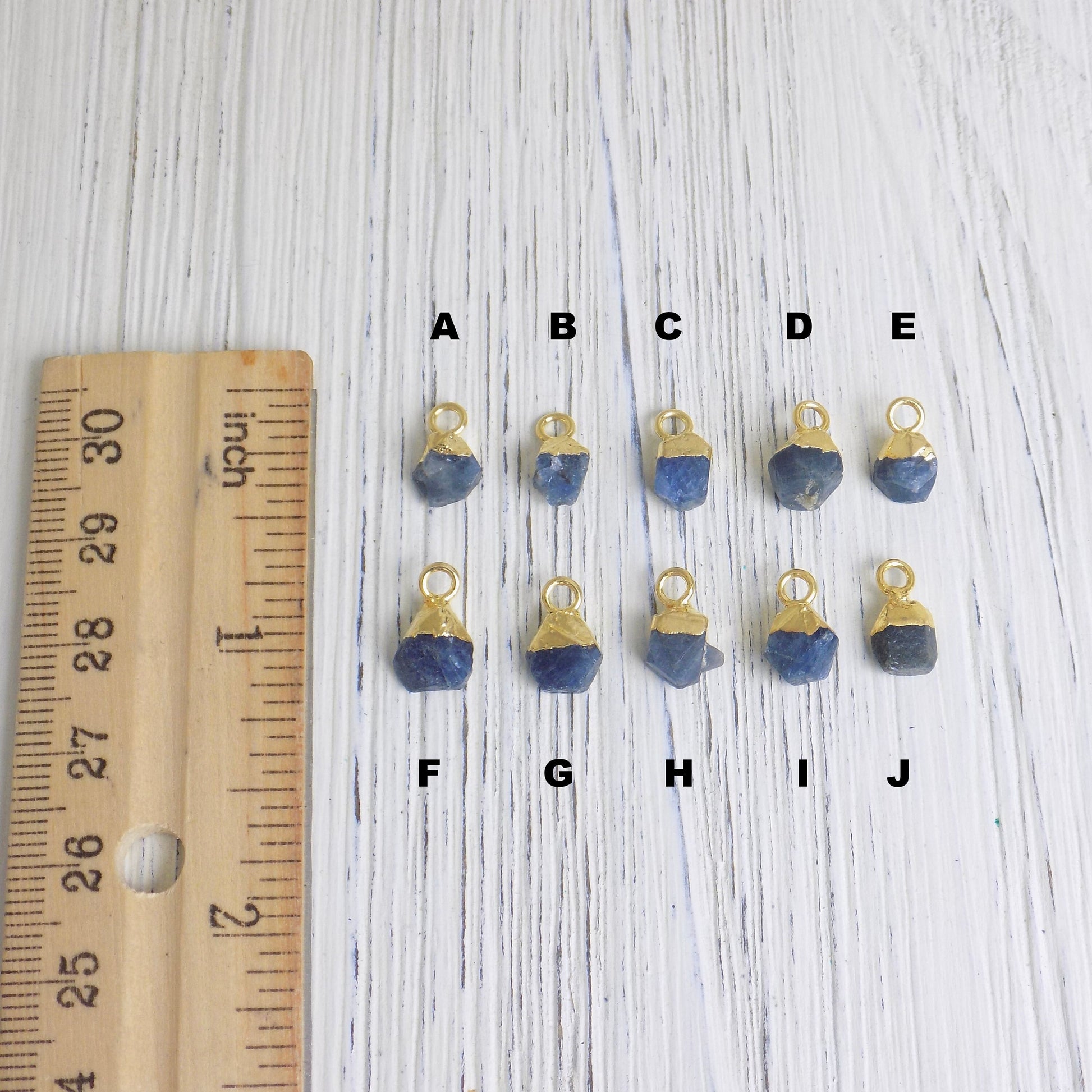 Tiny Sapphire Necklace Gold, Personalized Raw Sapphire Pendant, Navy Blue Crystals, September Borthday Gift For Best Friend, M5-610