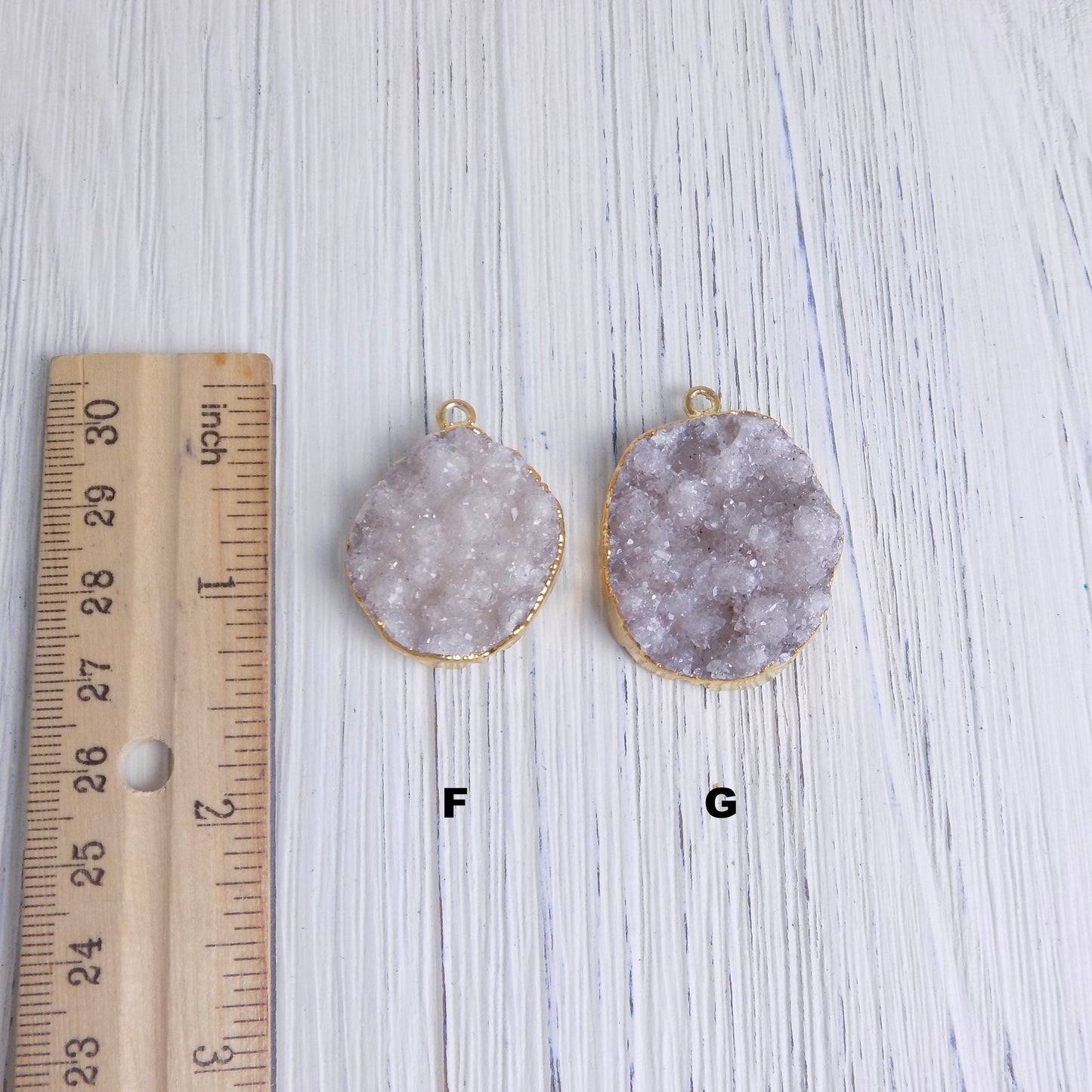 Light Gray Druzy Necklace on 14K Gold Filled Chain - Mothers Day Gift