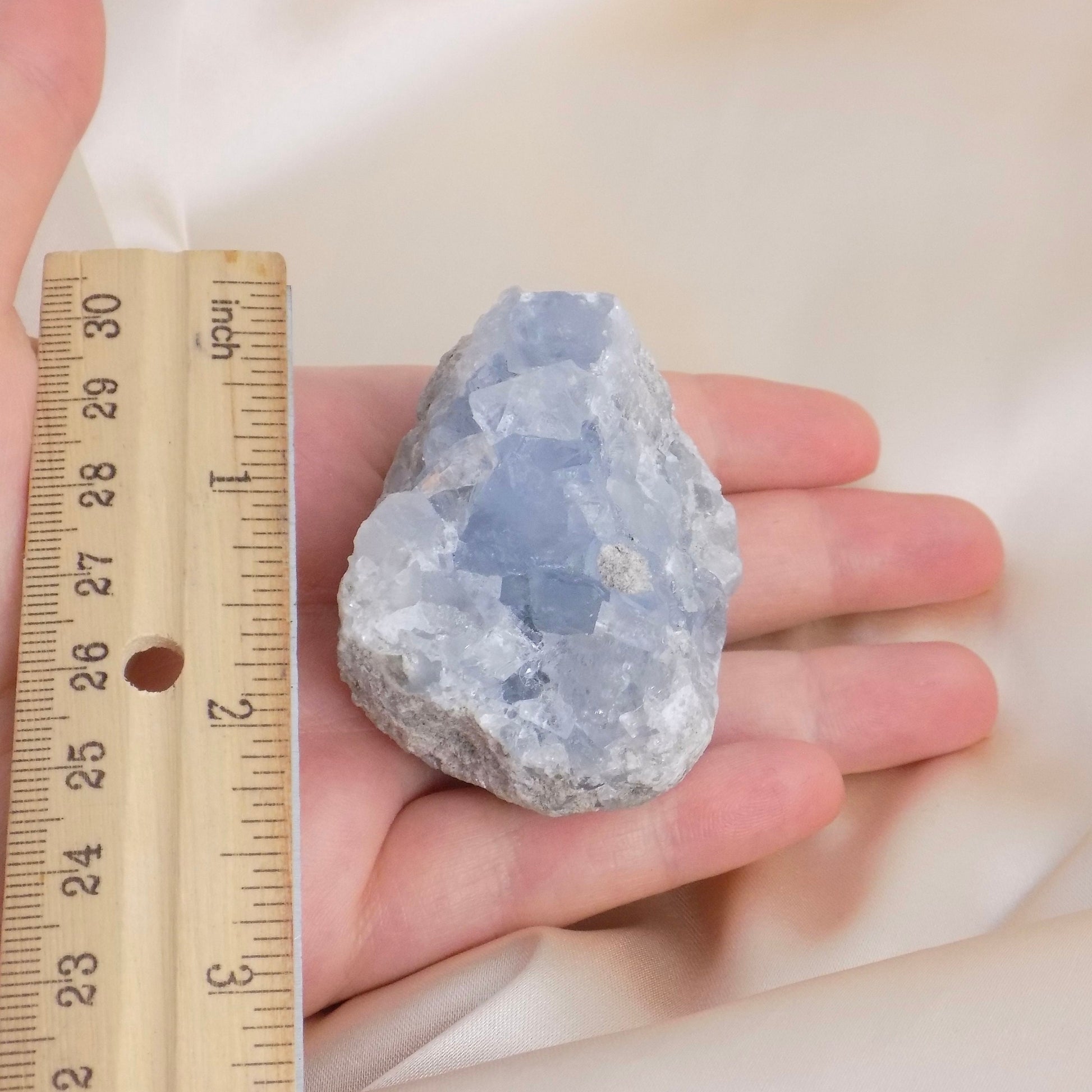 Blue Celestite Crystal, Raw Celestite Cluster, Large Light Blue Gemstone Druzy, Boho Home Decor, Coffee Table Accessories, Healing, M6-110
