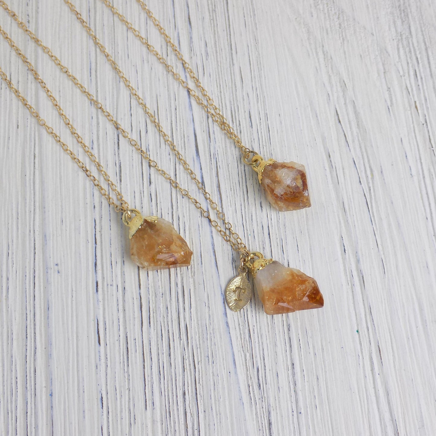 Small Citrine Necklace Gold, Citrine Crystal Pendant Personalized Layering, Minimalist Raw Gemstone, Mothers Day Gift, G13-516