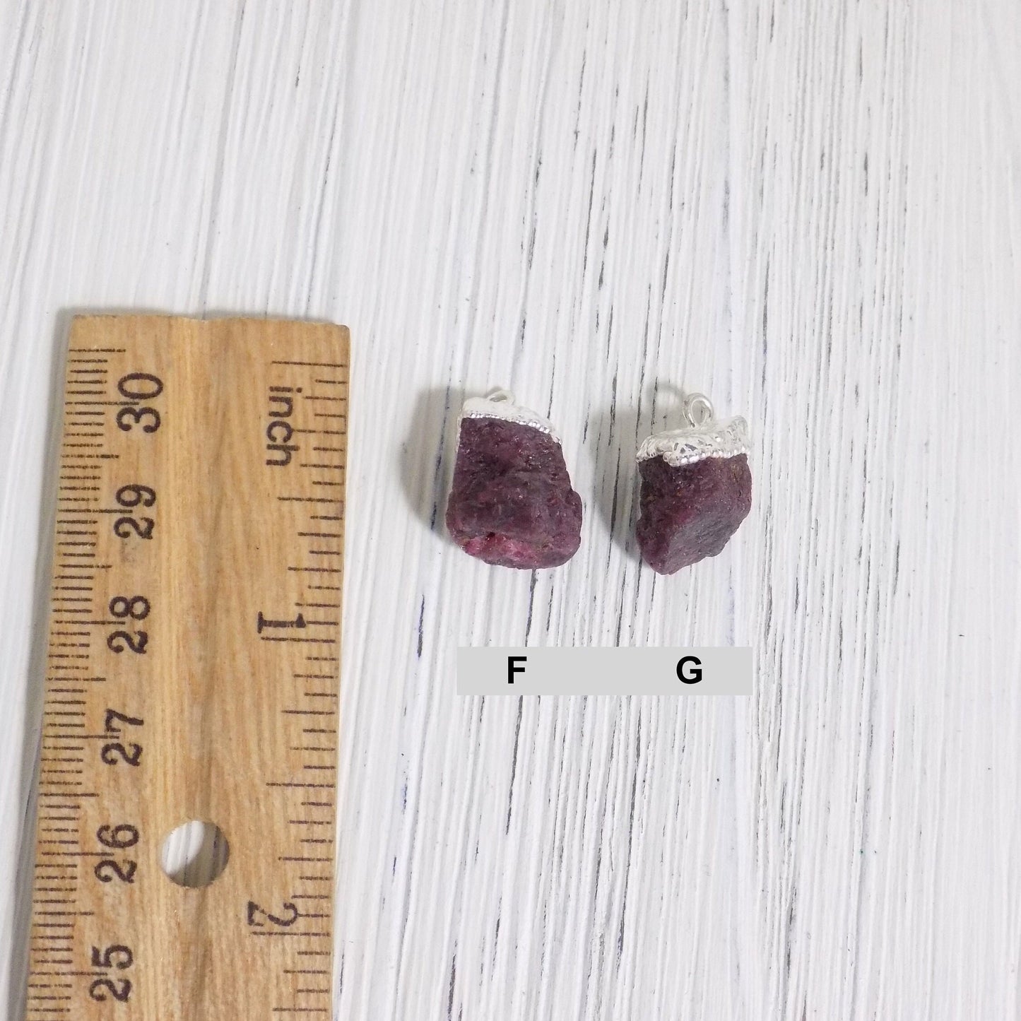 Raw Ruby Natural Gemstone Necklace Silver, Gifts For Mom, M2-17