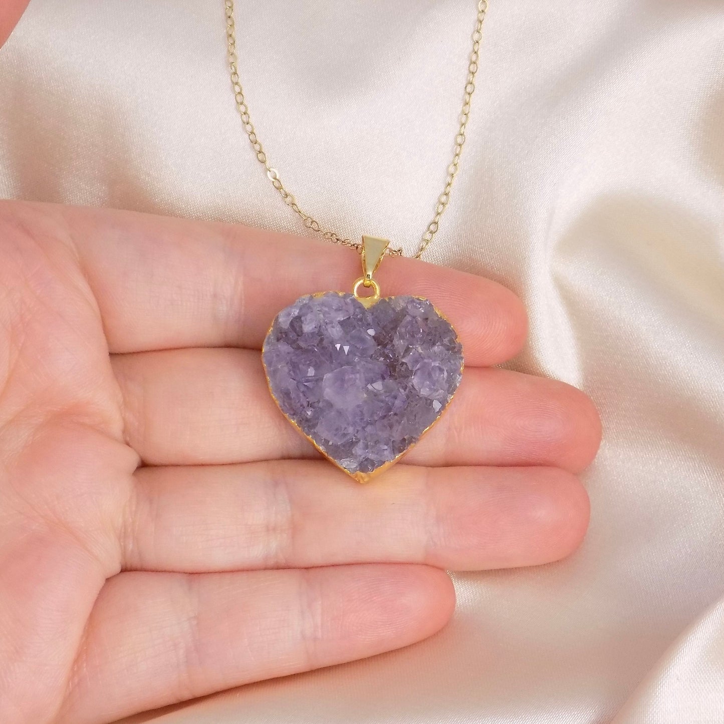 Gifts For Mom, Heart Necklace, Amethyst Necklace Gold, Mothers Day Gift, Wife Gift, Best Friend Gifts, G14-823
