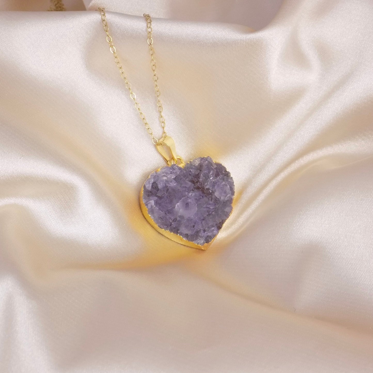 Gifts For Mom, Heart Necklace, Amethyst Necklace Gold, Mothers Day Gift, Wife Gift, Best Friend Gifts, G14-823