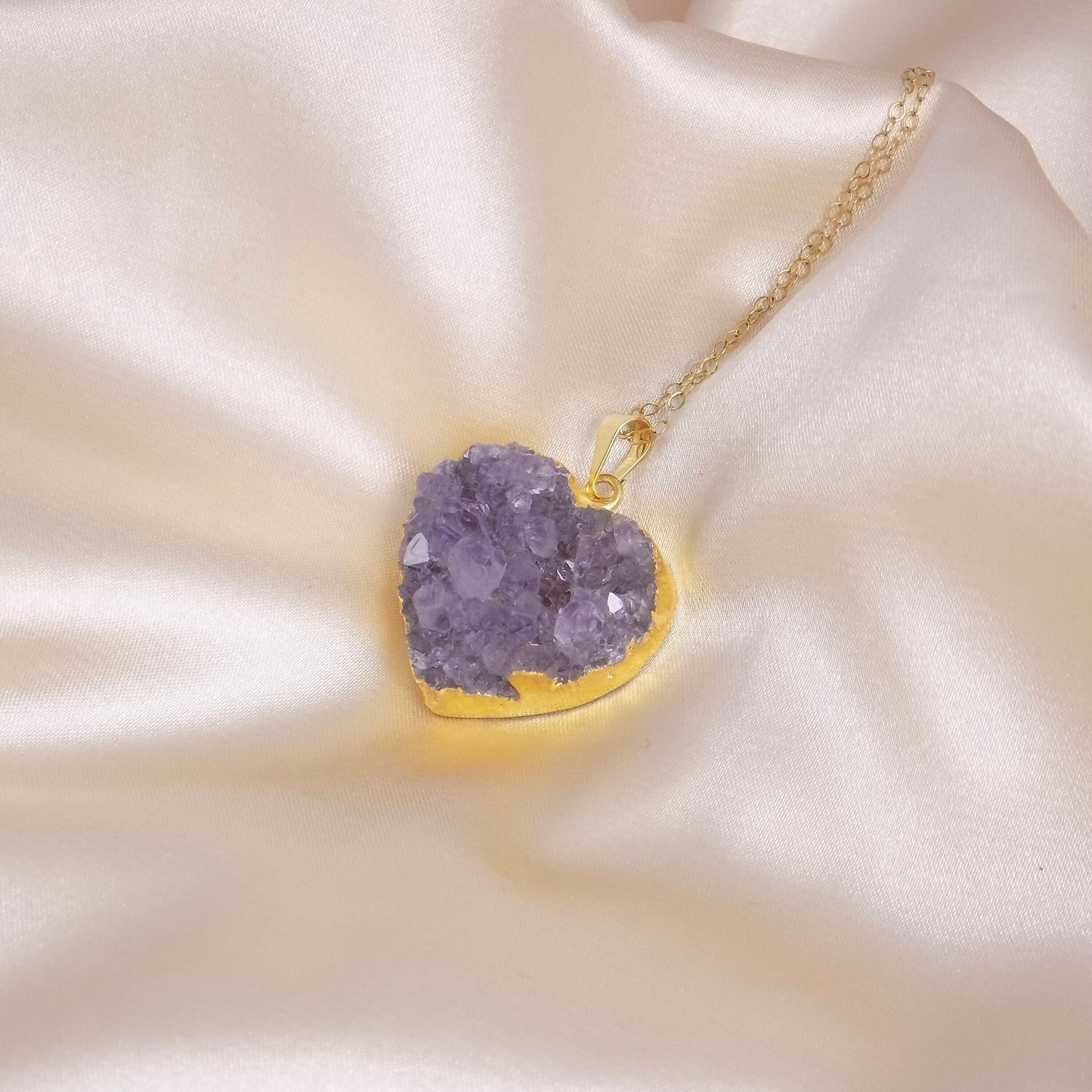 Gifts For Mom, Heart Necklace, Amethyst Necklace Gold, Mothers Day Gift, Wife Gift, Best Friend Gifts, G14-823