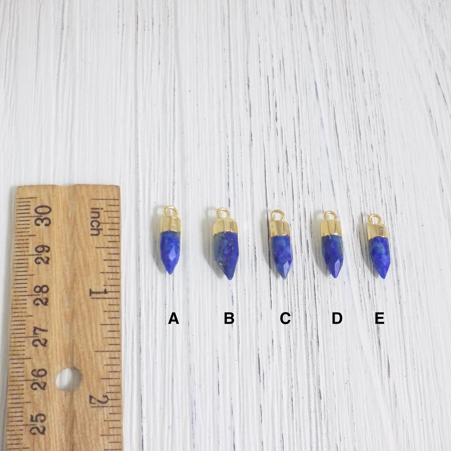 Small Lapis Lazuli Crystal Point Necklace Gold, Dainty Gemstone Layer For Women, M4-87