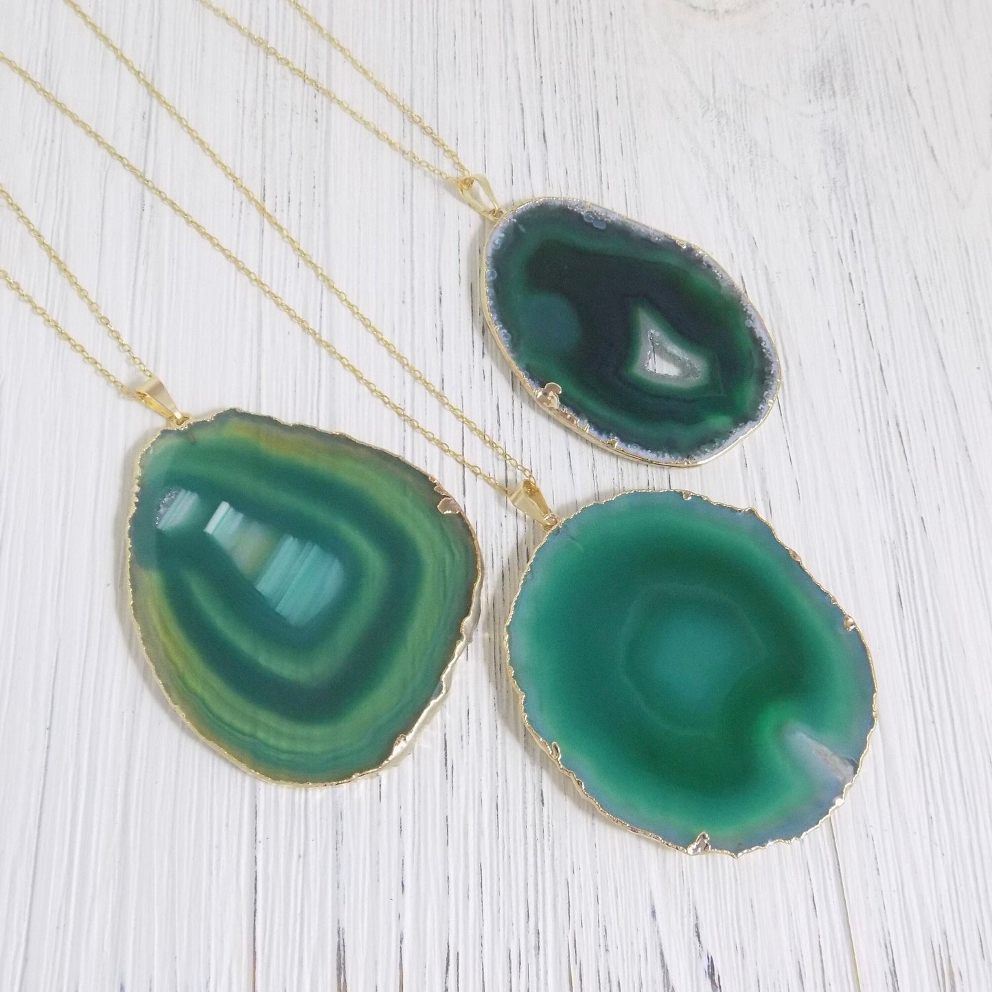 Boho Statement Necklace - Slice Agate Necklace