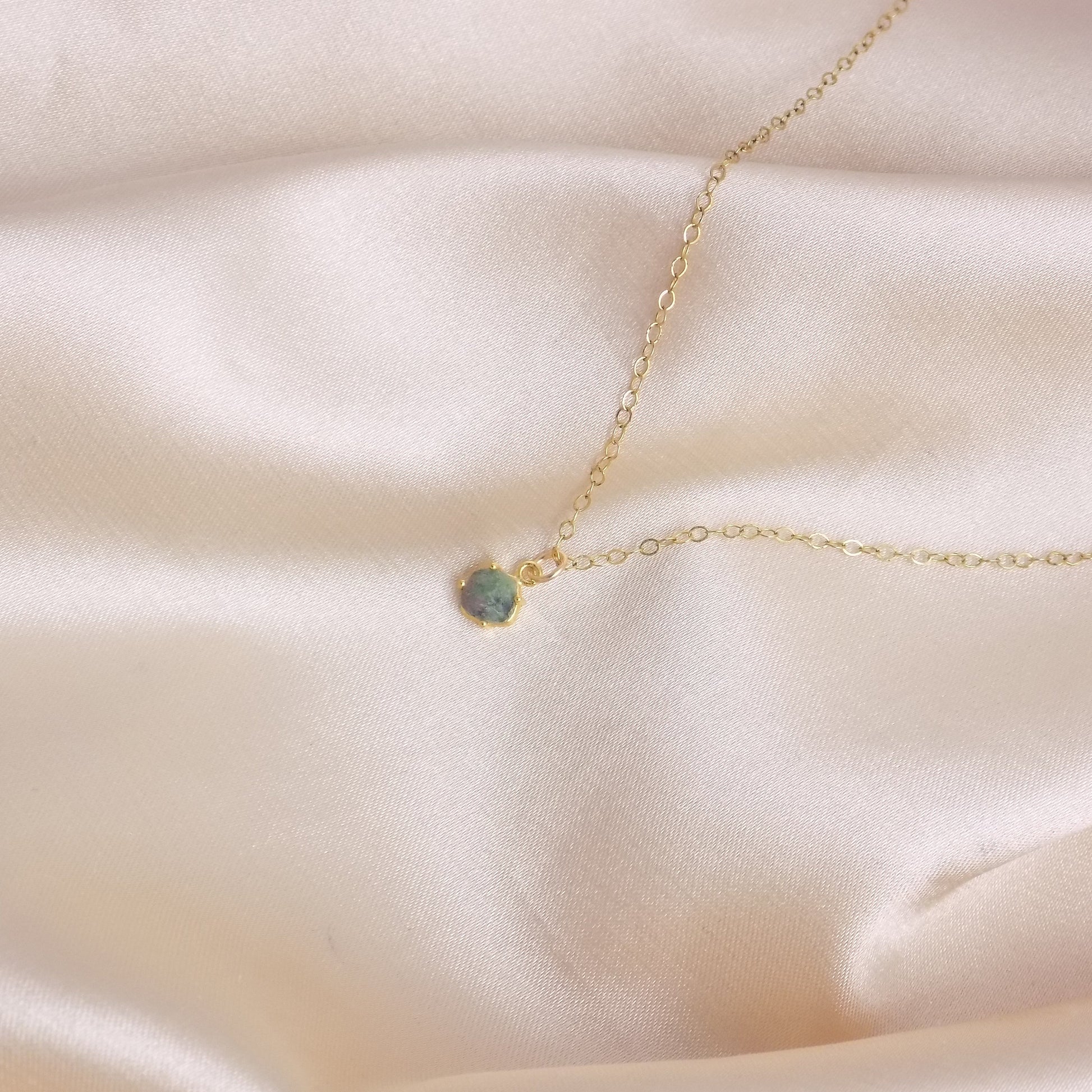 Tiny Green Jasper Necklace, Green Gemstone With Black Specks, Minimalist Layering For Women, M6-621