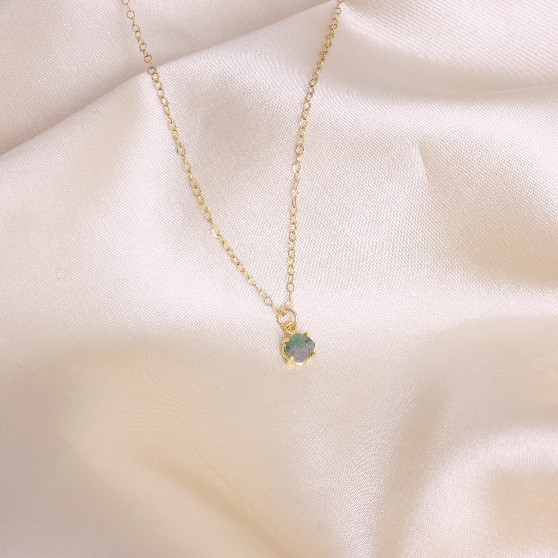 Tiny Green Jasper Necklace, Green Gemstone With Black Specks, Minimalist Layering For Women, M6-621