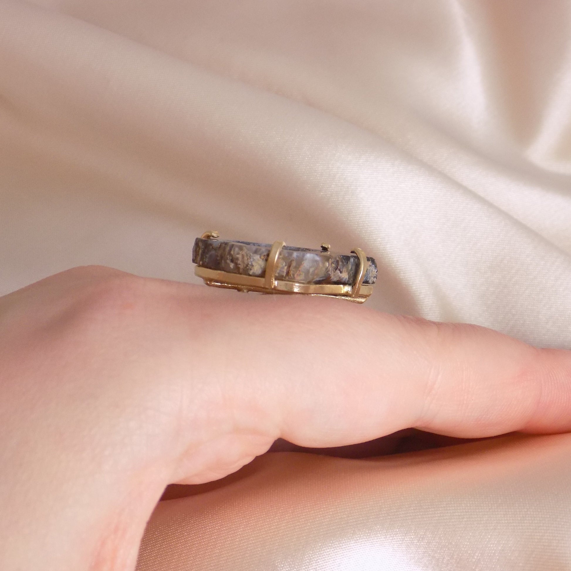 Unique Geode Ring Gold - Adjustable Crystal Rings For Women