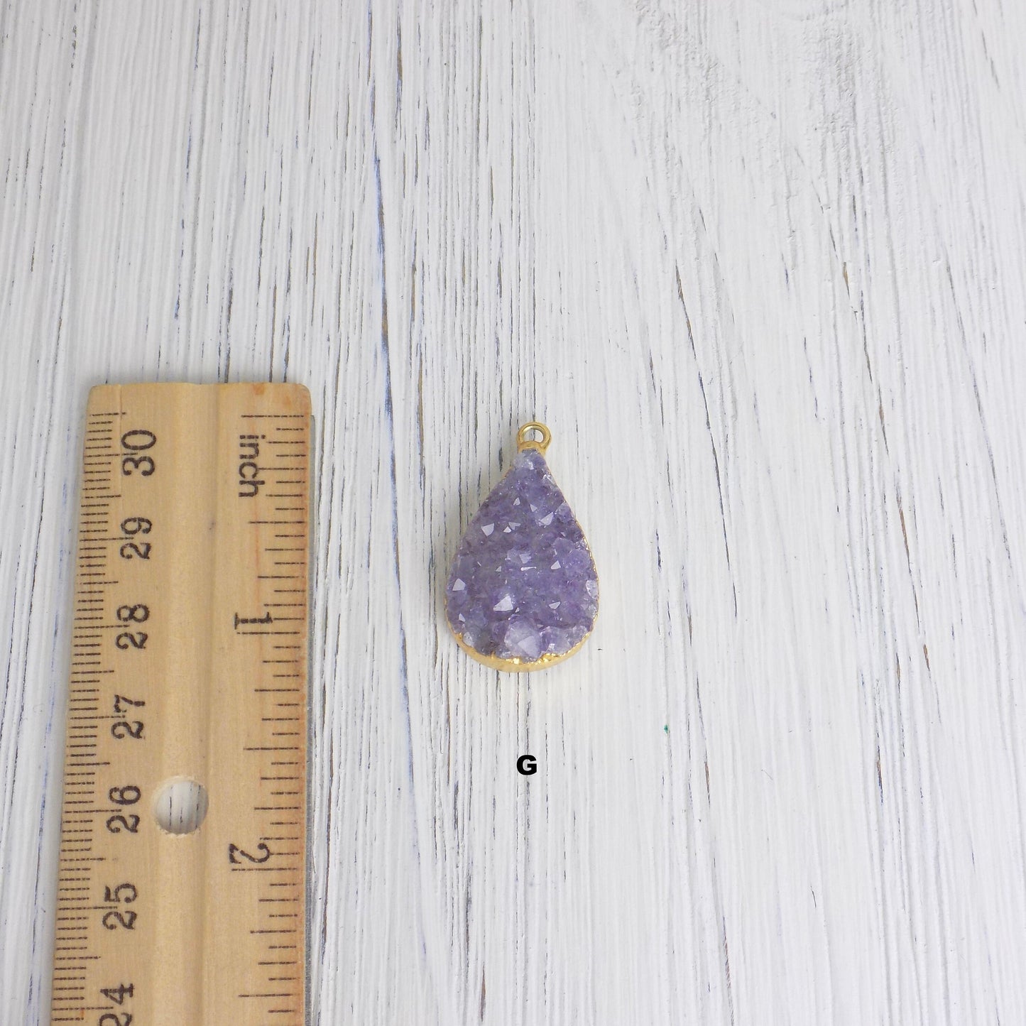 Personalized Raw Amethyst Necklace, Teardrop Druzy Pendant, 14K Gold Filled Chain, Custom Christmas Gift Women, R14-03