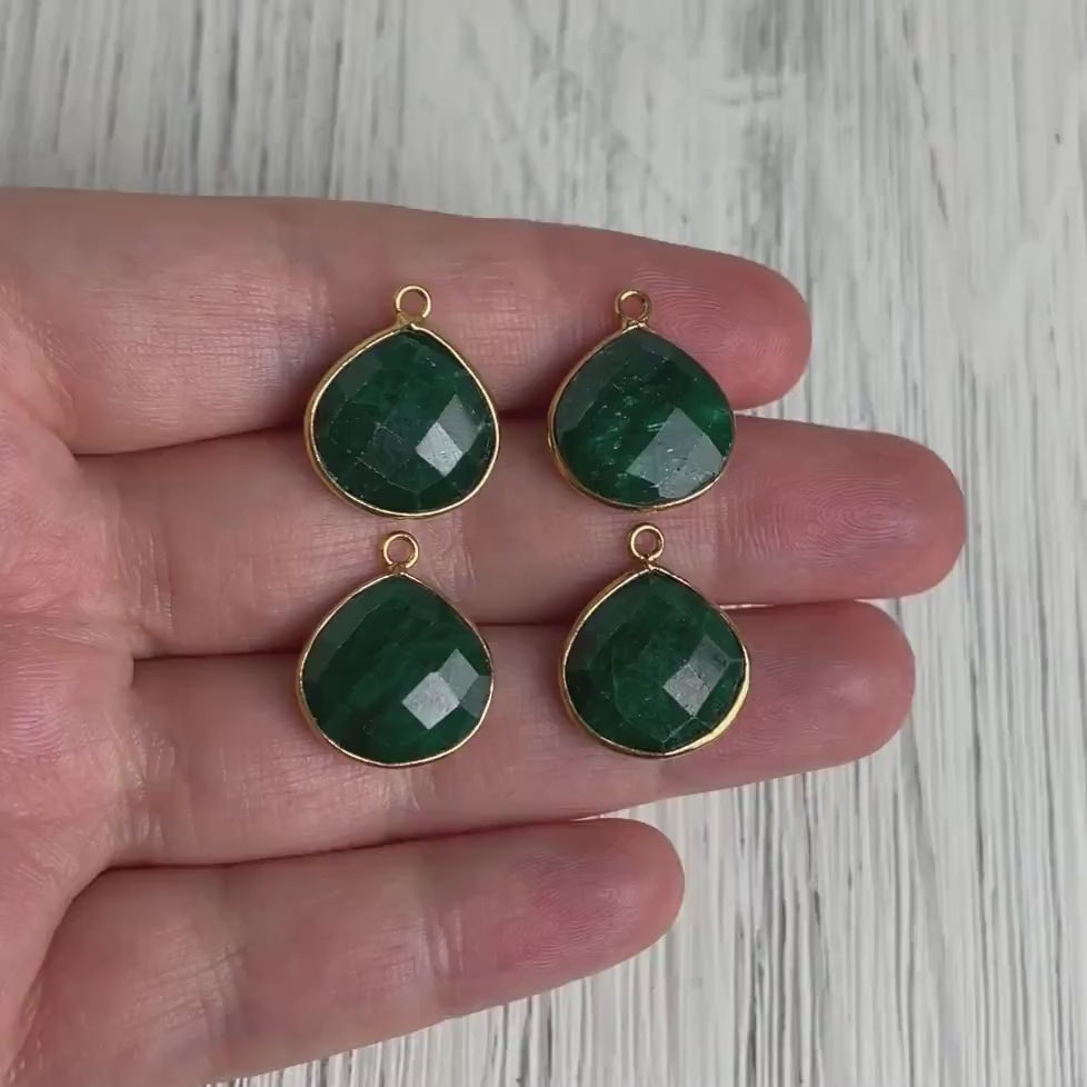 Raw Emerald Necklace - Personalized Emerald Necklace Gold Fill