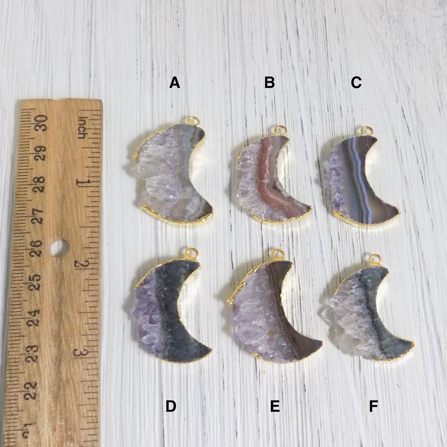 Crescent Moon Necklace - Unique Amethyst Pendant Necklace