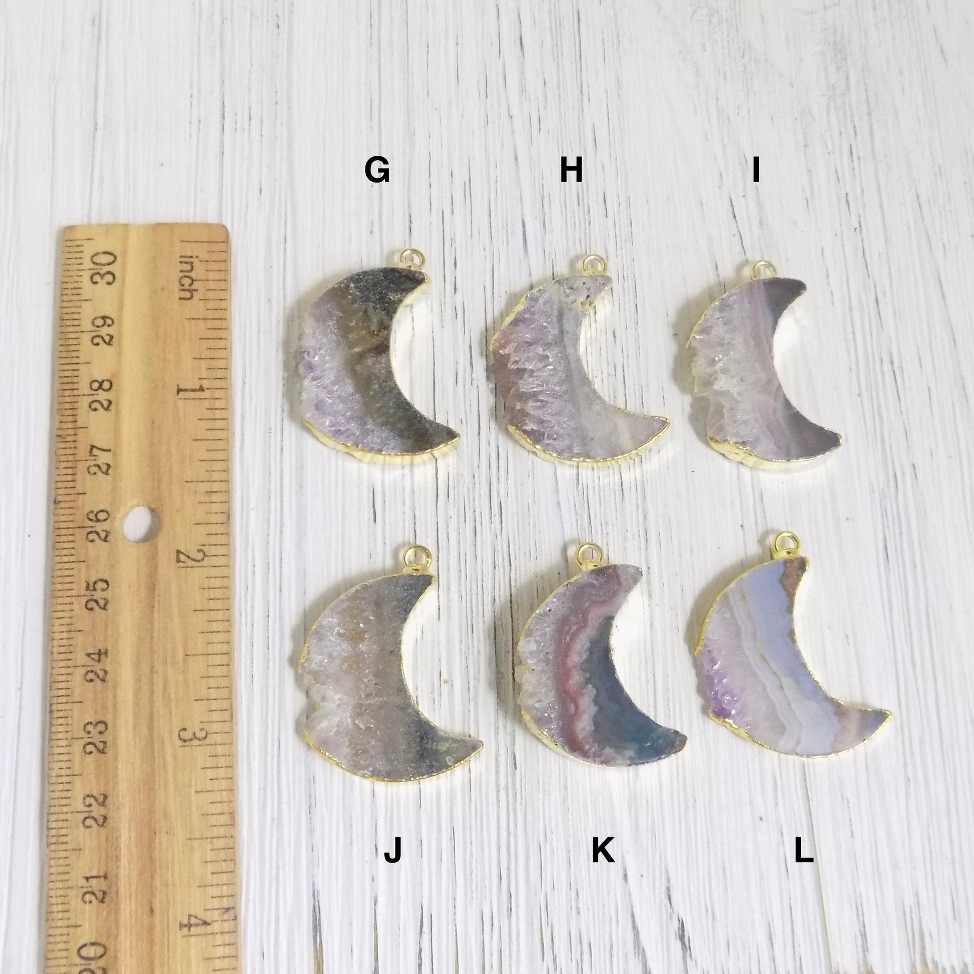 Crescent Moon Necklace - Unique Amethyst Pendant Necklace