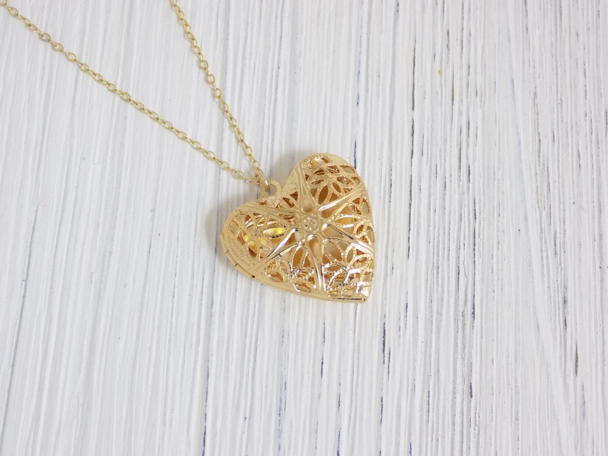 Heart Necklace - Gold Locket Necklace