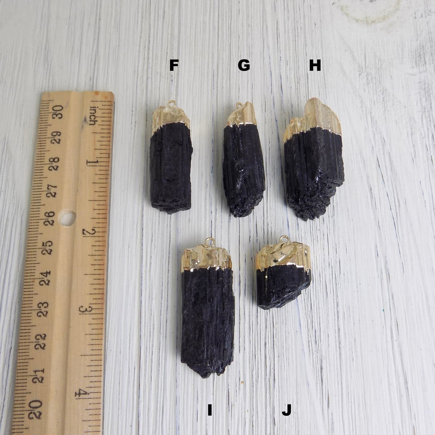 Raw Black Tourmaline Pendant Necklace Gold - Christmas Gift Women