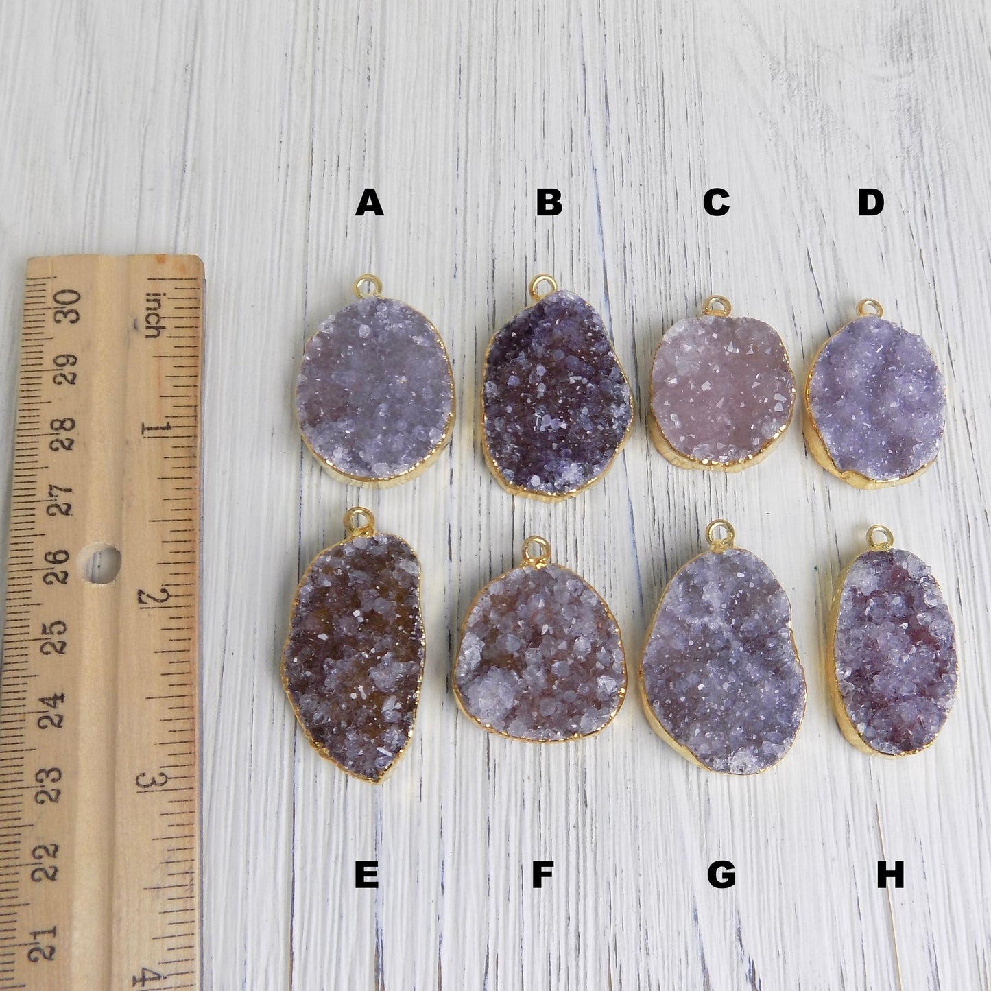 Personalized Raw Amethyst Necklace - Druzy Pendant Necklace