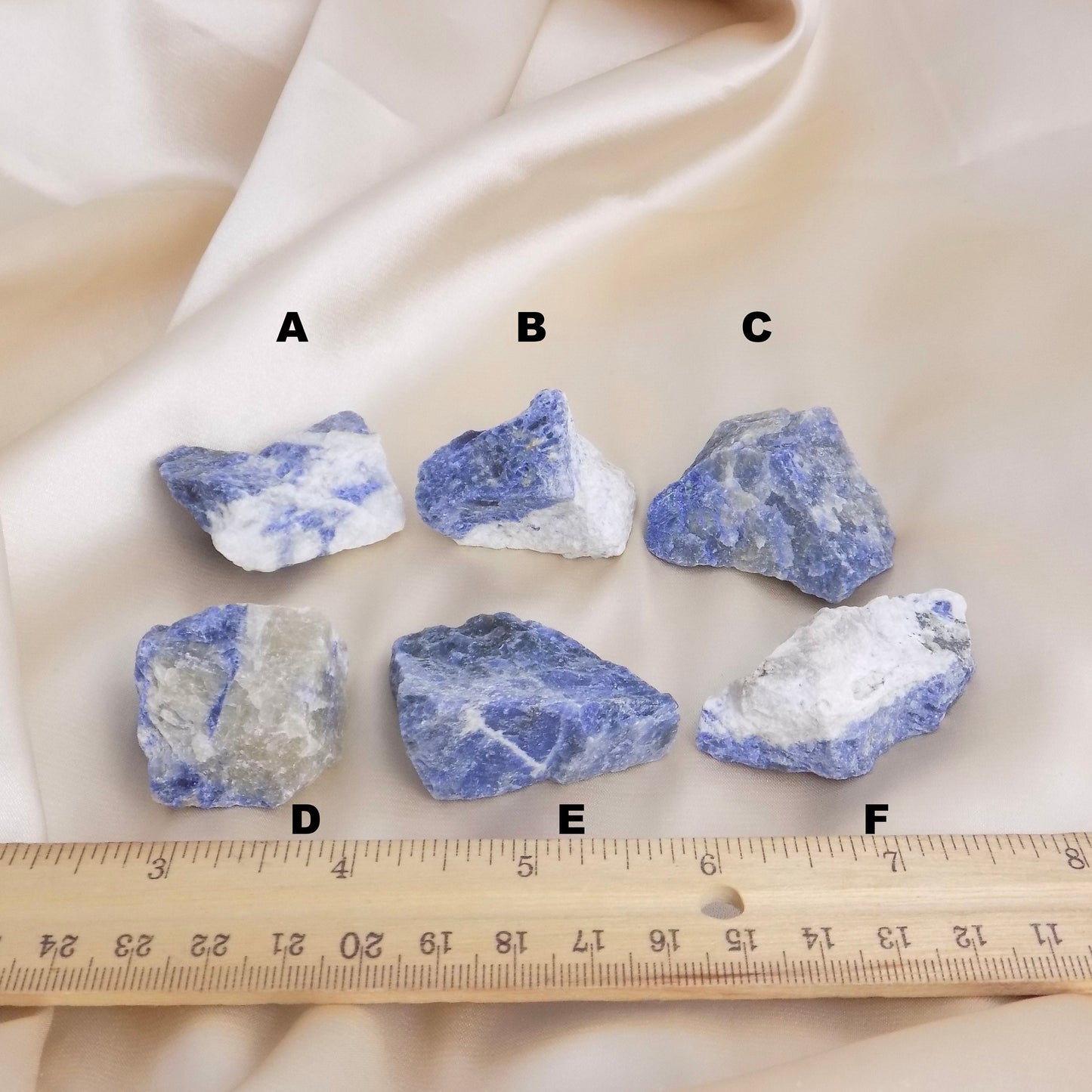 Raw Sodalite Crystal, Rough Sodalite Blue White Stone, Boho Home Decor, Coffee Table Accessories, Balancing Healing Crystals Chakra, M6-112