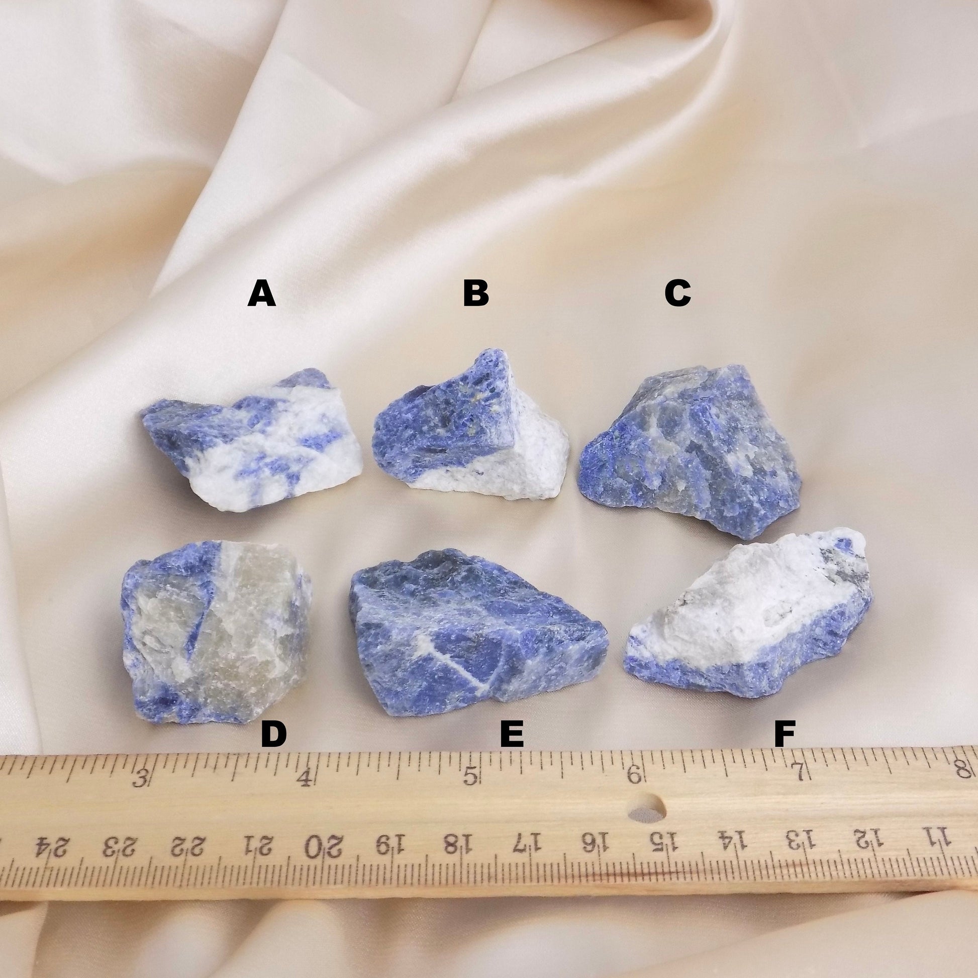 Raw Sodalite Crystal, Rough Sodalite Blue White Stone, Boho Home Decor, Coffee Table Accessories, Balancing Healing Crystals Chakra, M6-112