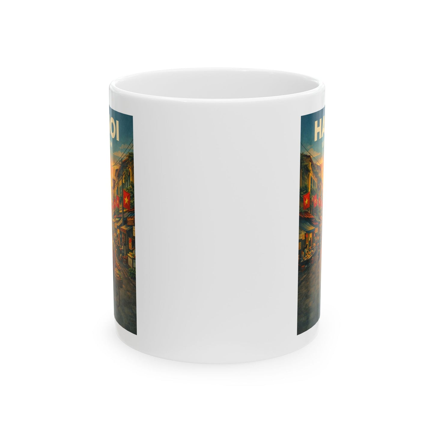 Hanoi Vietnam Mug, Old Quarter Image Mug, Ceramic Coffee Cup
