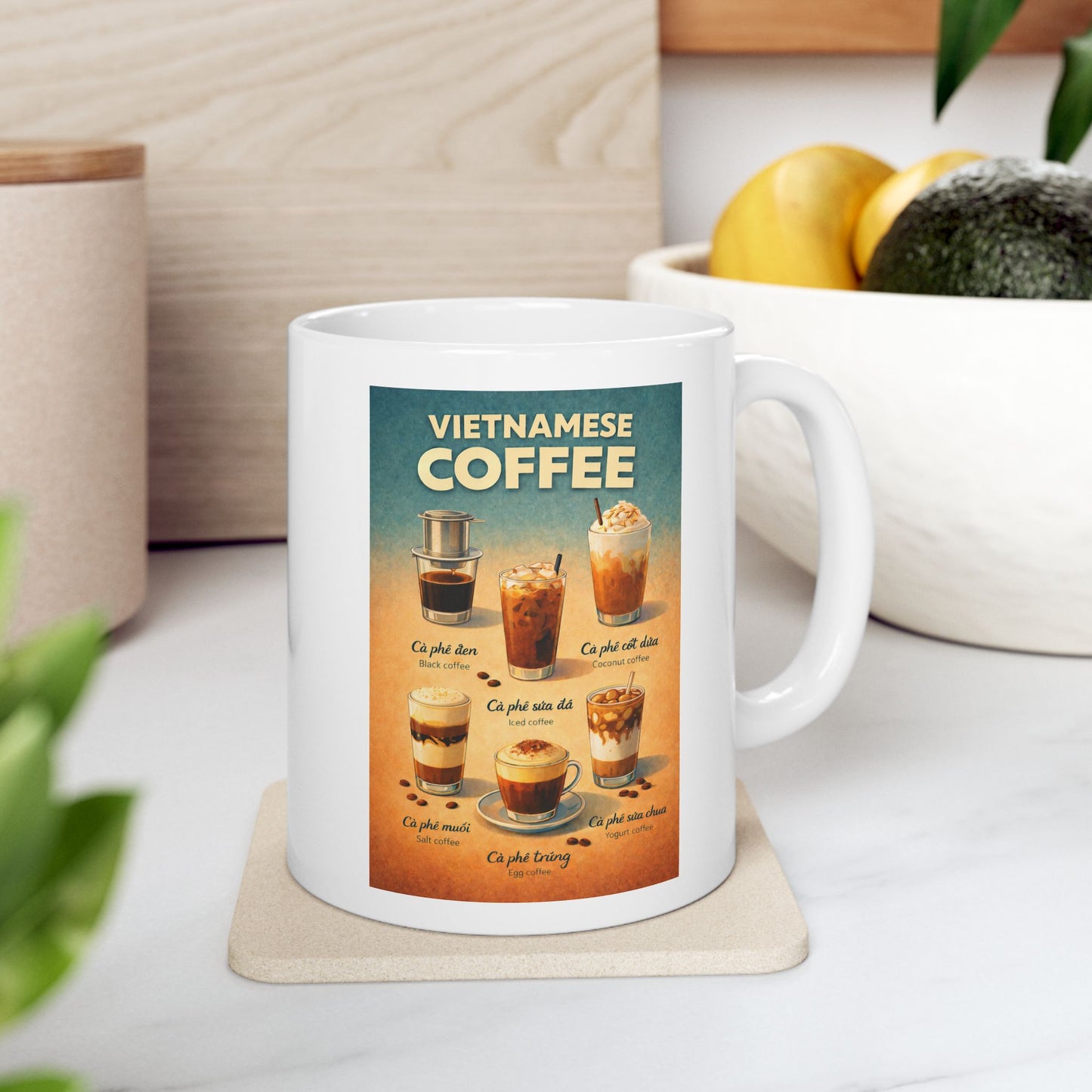 Vietnamese Coffee Design Coffee Mug, Black Coffee, Salt Coffee, Coconut Coffee, Egg Coffee